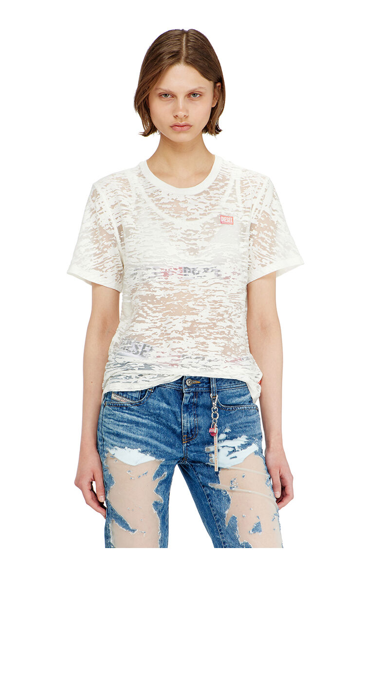 T-shirt en jersey all-over devor&eacute;