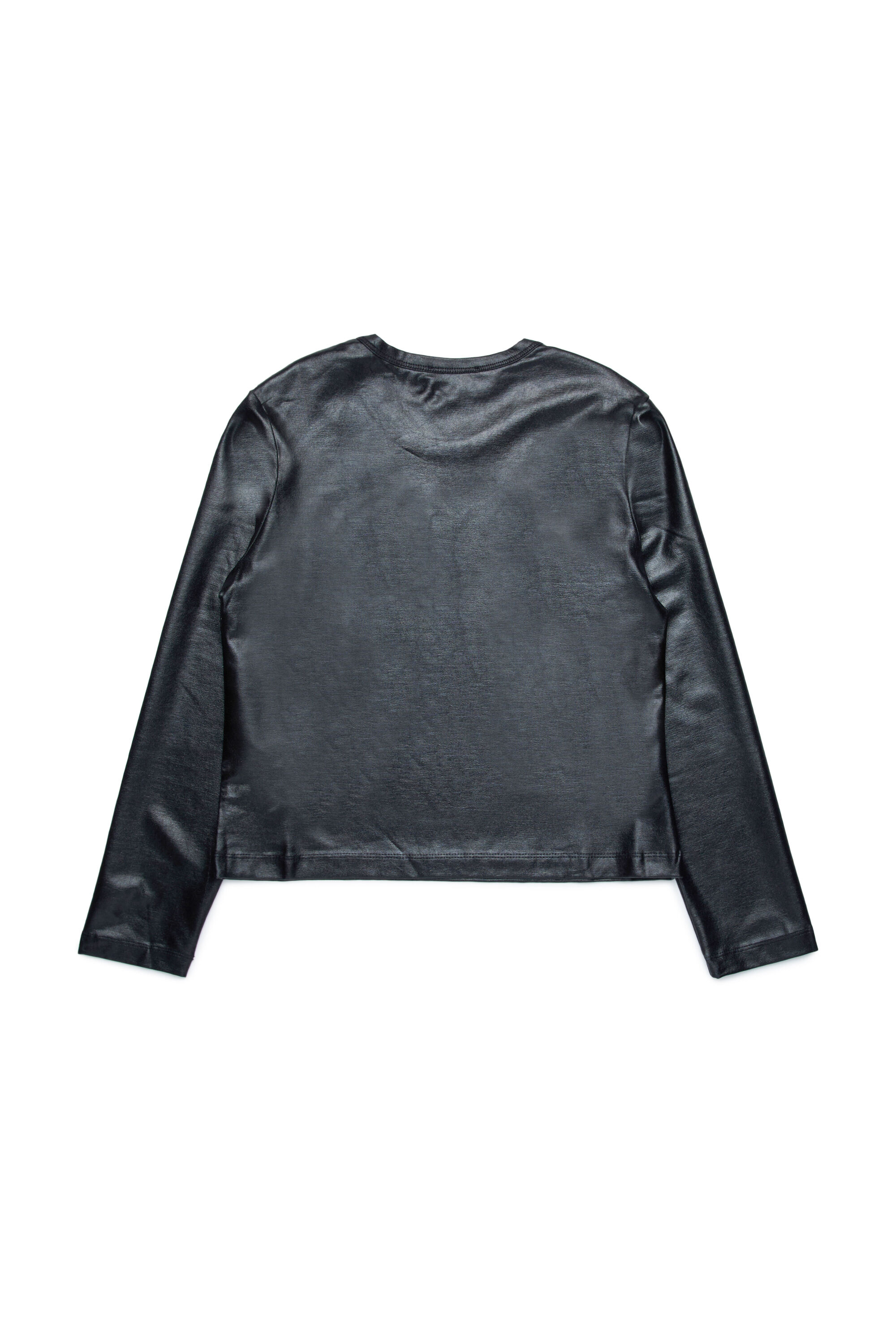 Diesel - TAKKY, T-shirt à manches longues en tissu enduit brillant Femme in Noir - 2