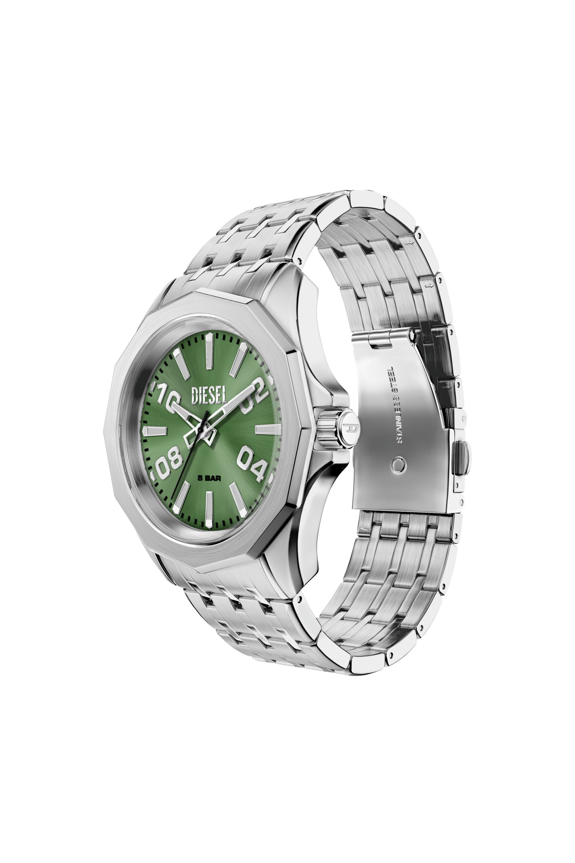Diesel - DZ2237 WATCH, Montre Stinger en acier inoxydable Homme in Gris argent&eacute; - 4