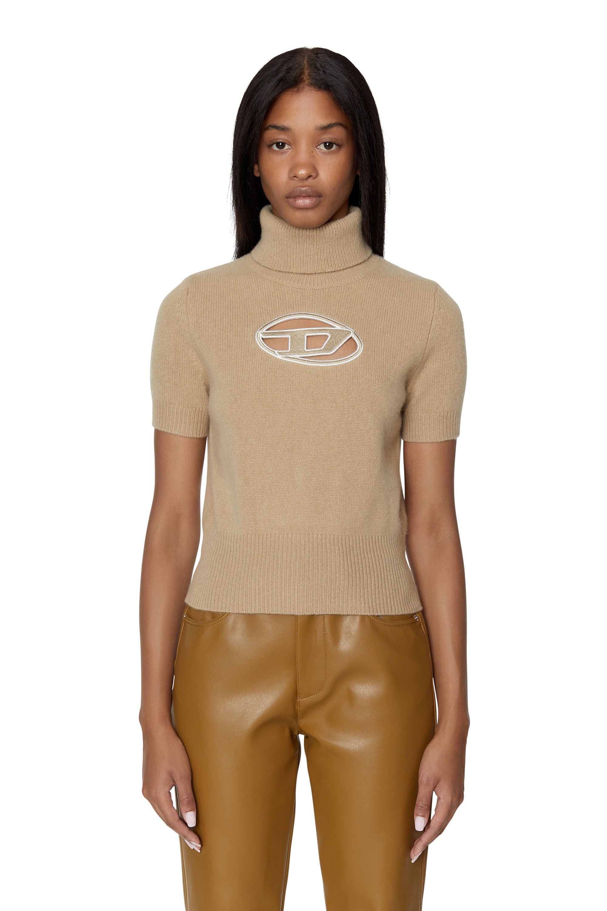 M ARGARET Femme Pull manches courtes avec logo d coup Diesel