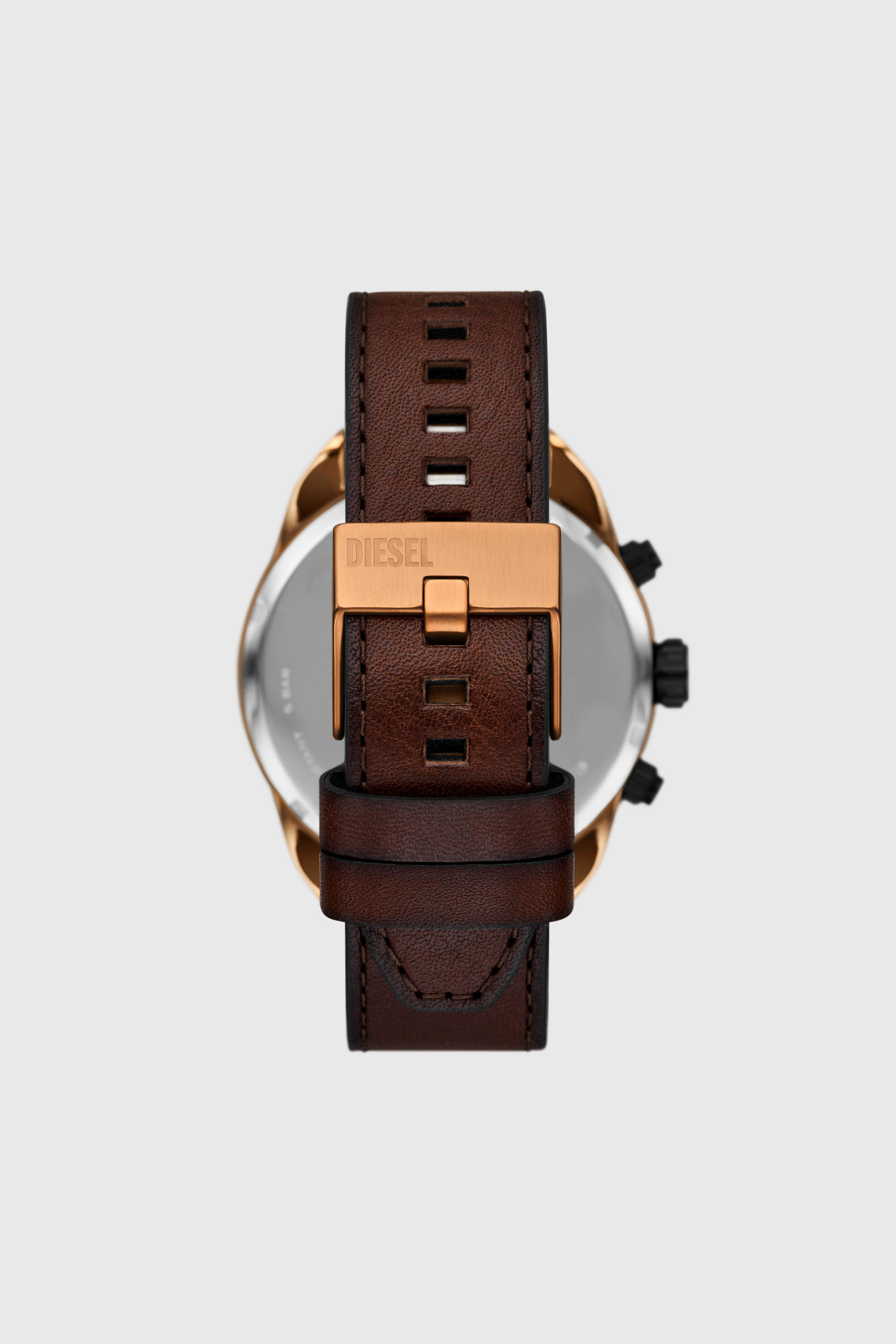 Diesel - DZ4698 WATCH, Montre Spiked en cuir marron Homme in Marron - 2
