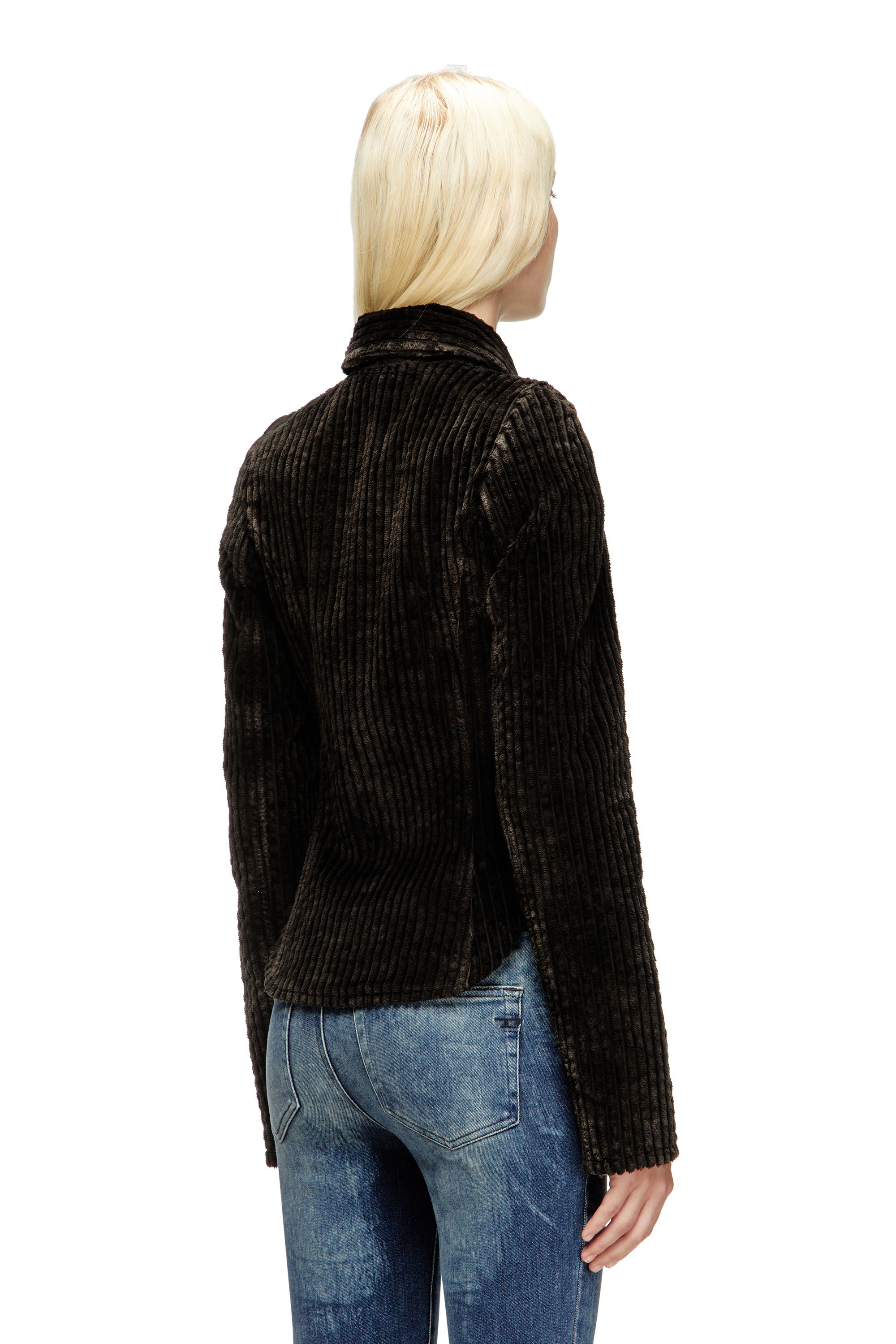 Diesel - G-ENEA, Veste-chemise en velours côtelé de coton Femme in Marron - 4