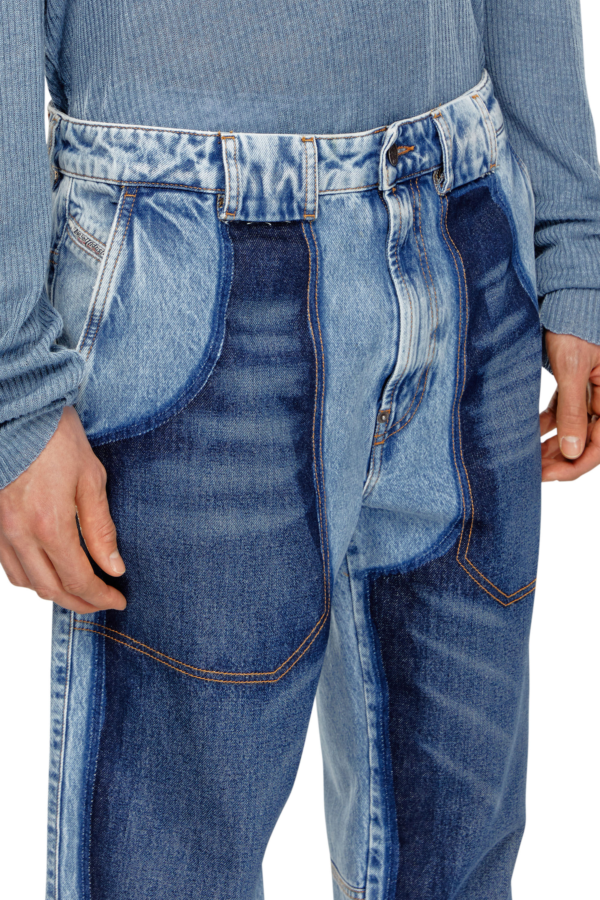 Diesel - Tapered Jeans D-P-5-D 0GHAW, Bleu Clair - Image 5