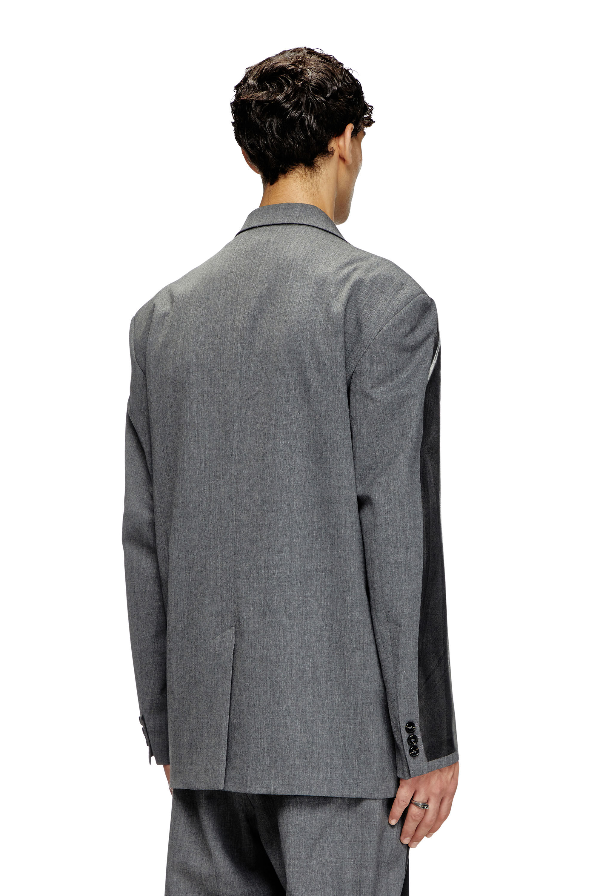 Diesel - J-OVER-DD, Blazer oversize avec devant enduit Mixte in Noir - 4