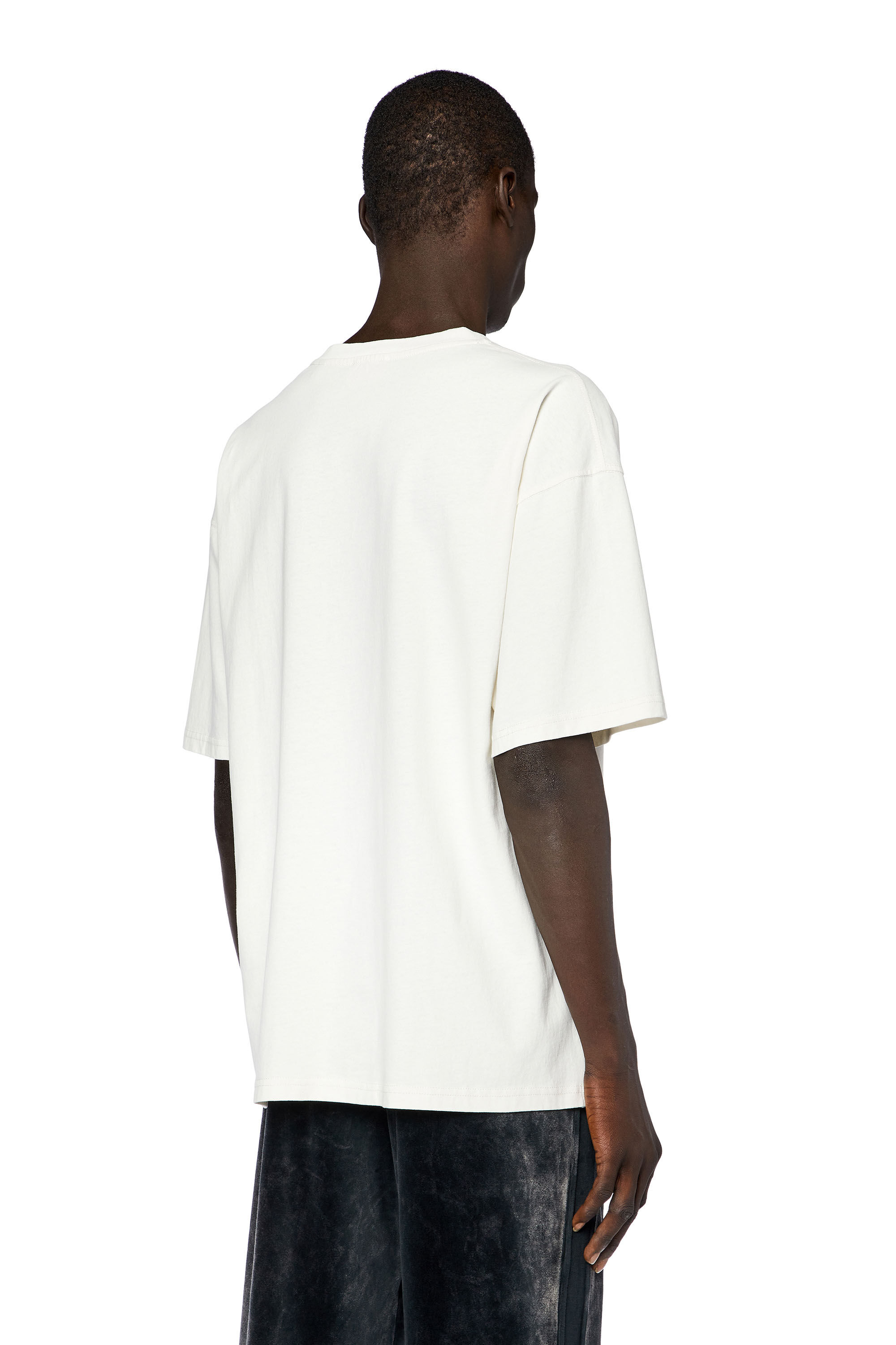 ★DIESEL★ T Boxt N14 T-Shirt White A130490DQAU141A A130490D Men's heavyweight T-shirt with flocked logo | White | Diesel
