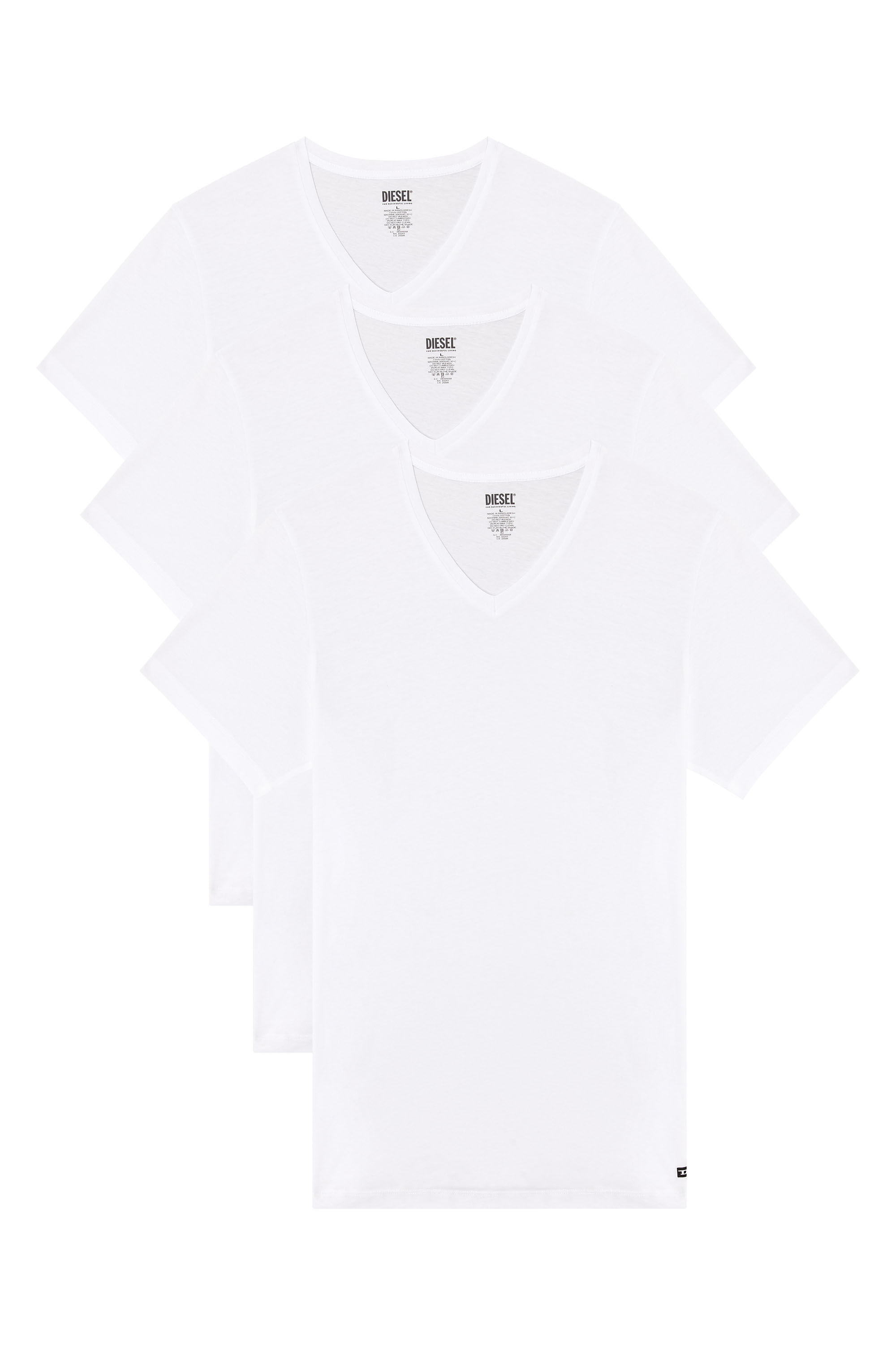 Diesel - MICHAEL-D-BOX-3PACK, Lot de trois T-shirts avec col en V Homme in Blanc - 2