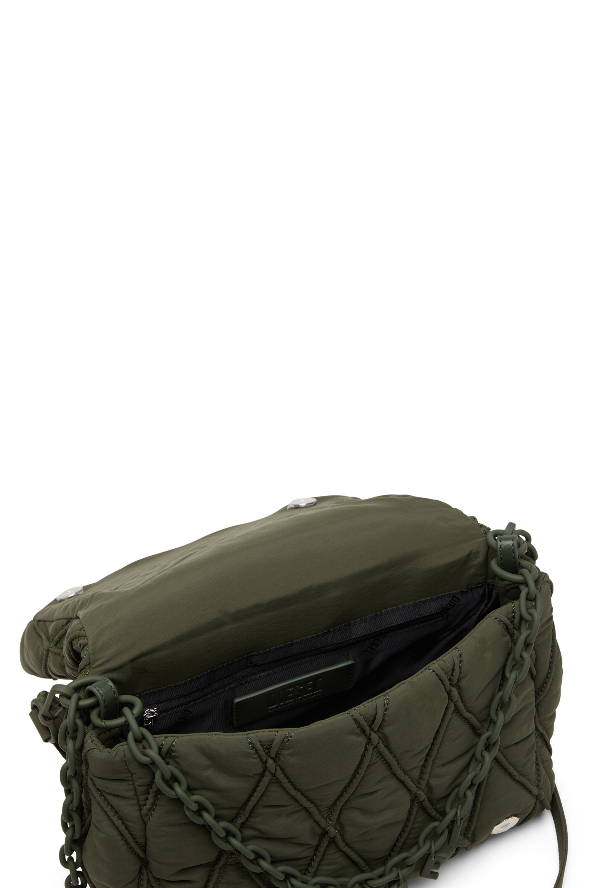 Diesel - CHARM-D SHOULDER M, Charm-D M-Sac à bandoulière en nylon matelassé Femme in Vert - 5