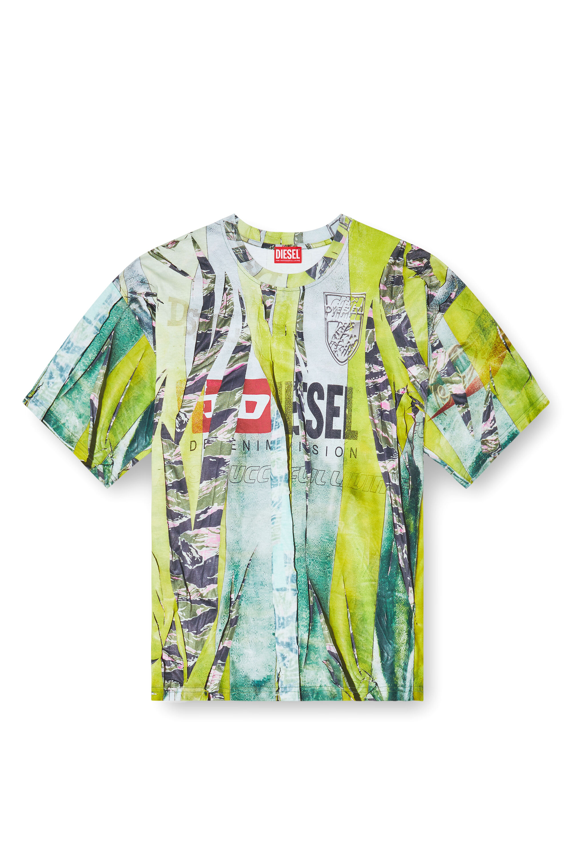 Diesel - T-BOXT-R13, T-shirt avec imprimé craquelé trompe-l'œil Homme in Polychrome - 2