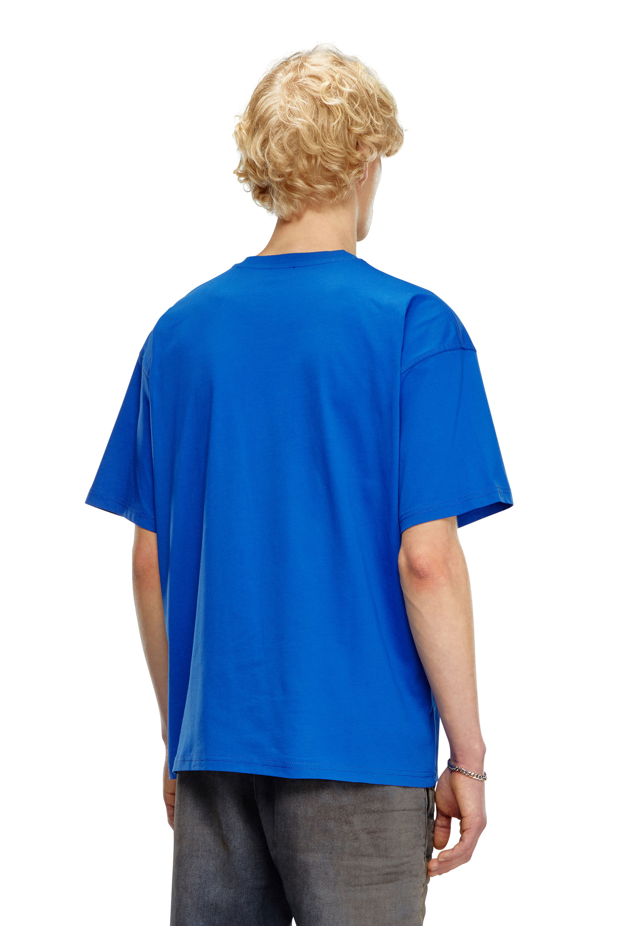 Diesel - T-BOXT-DIV, T-shirt avec empiècement Diesel Homme in Bleu - 4