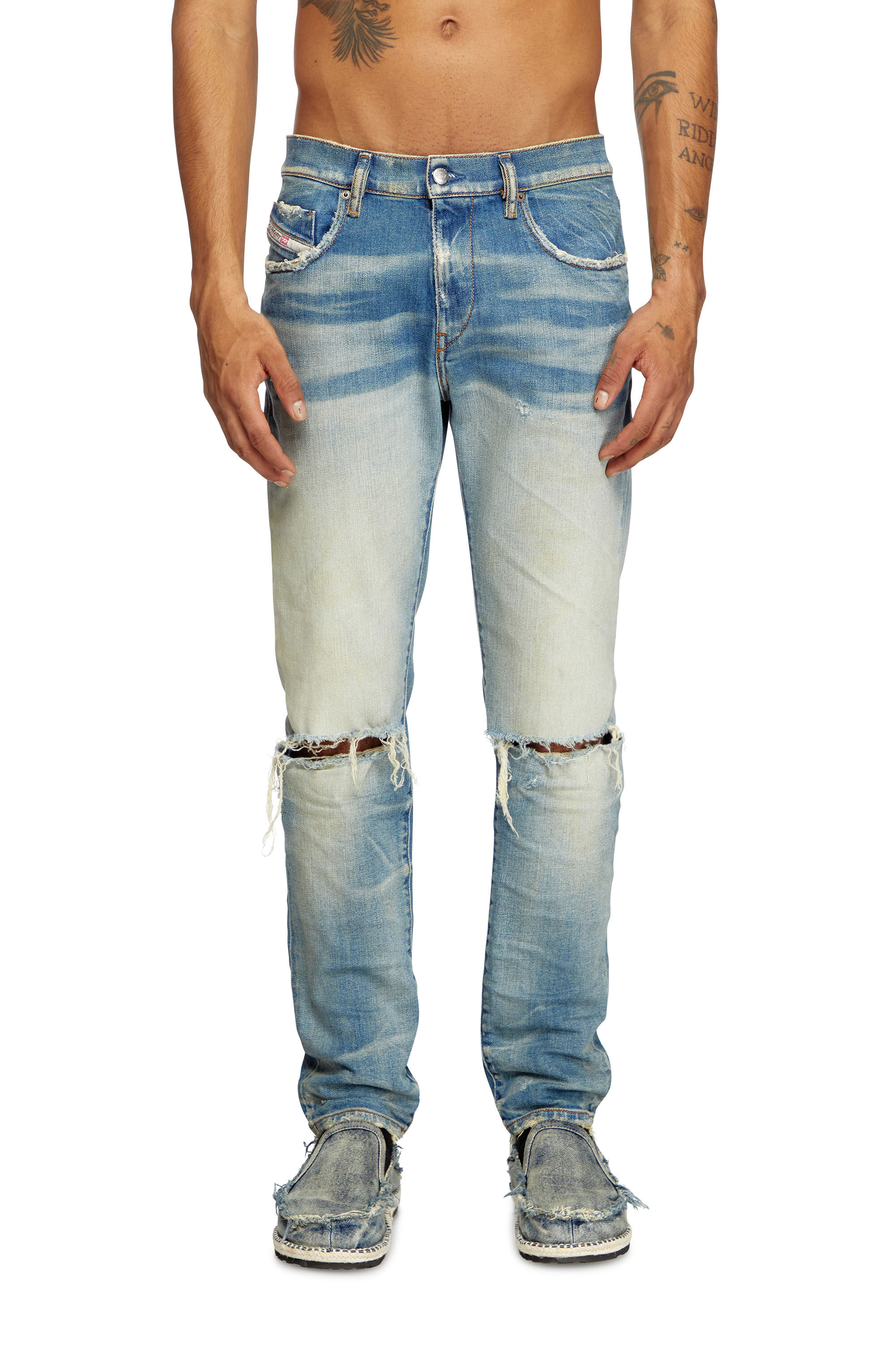 Diesel - Slim Jeans 2019 D-Strukt 09L28 Homme, Bleu moyen - Image 3