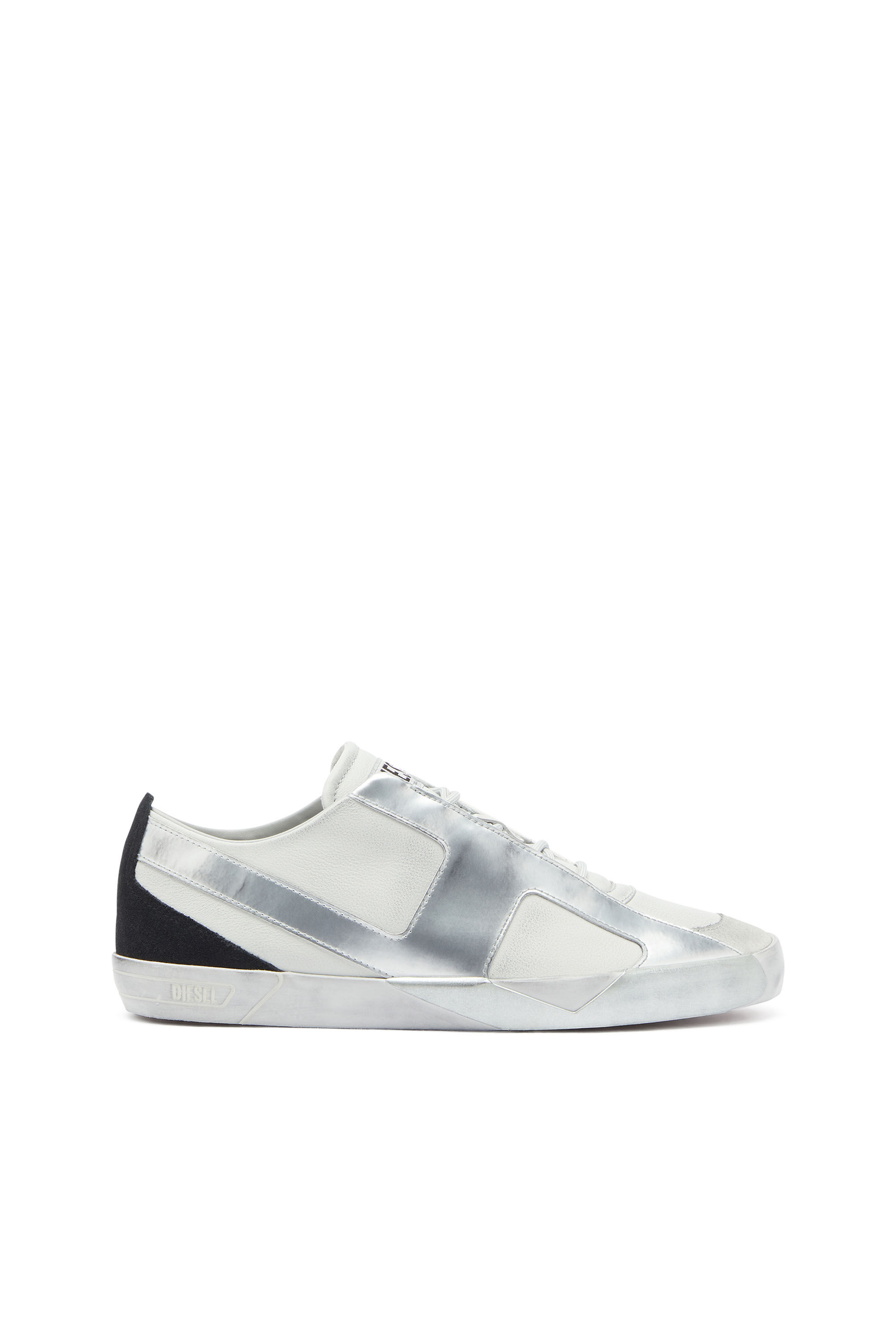 Diesel - S-SLANTE-D LOW, S-Slante-D - Sneakers effet us&eacute; en cuir et su&egrave;de Homme in Blanc - 1