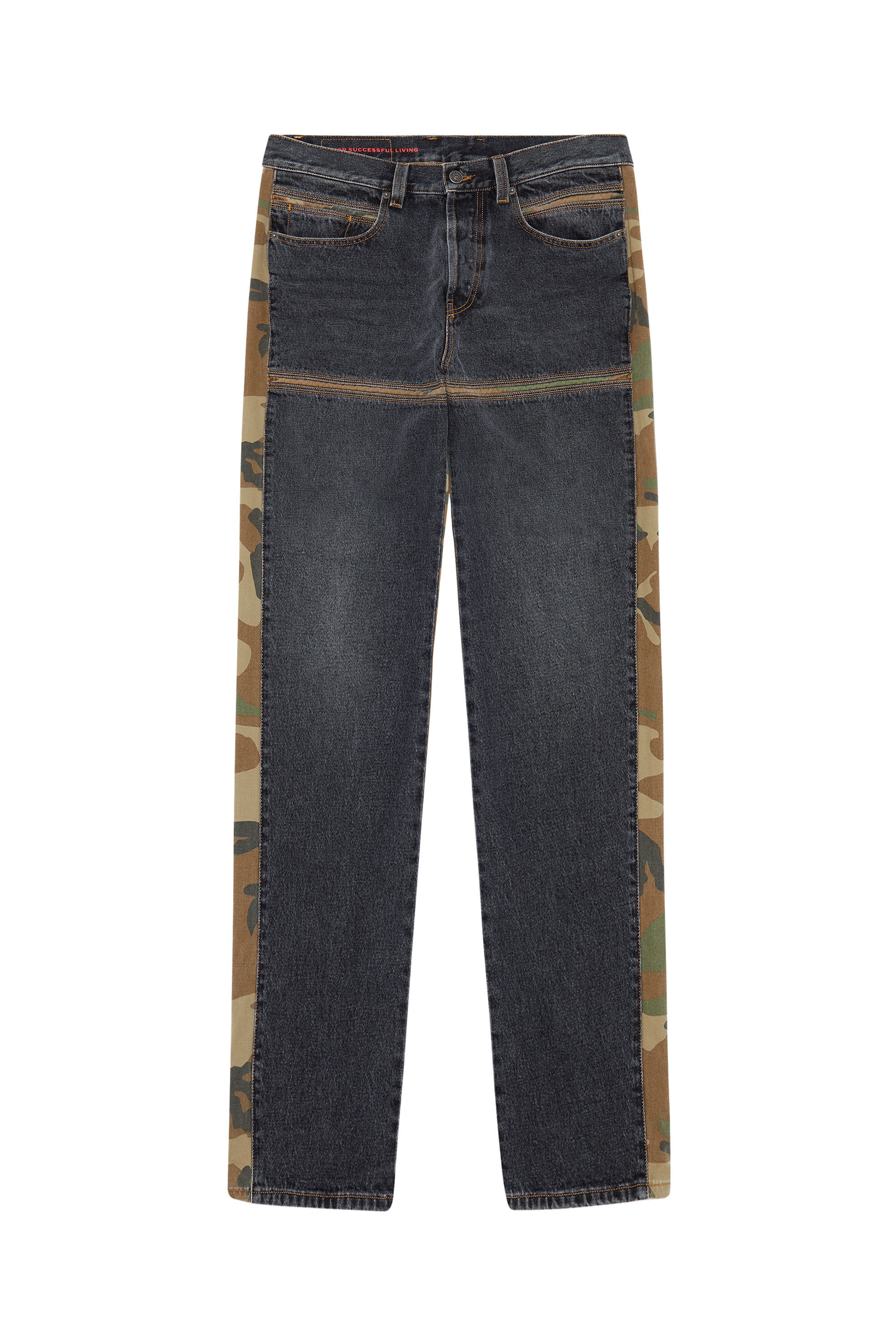 Diesel - D-Mand 007G1 Straight Jeans, Noir/Gris foncé - Image 2