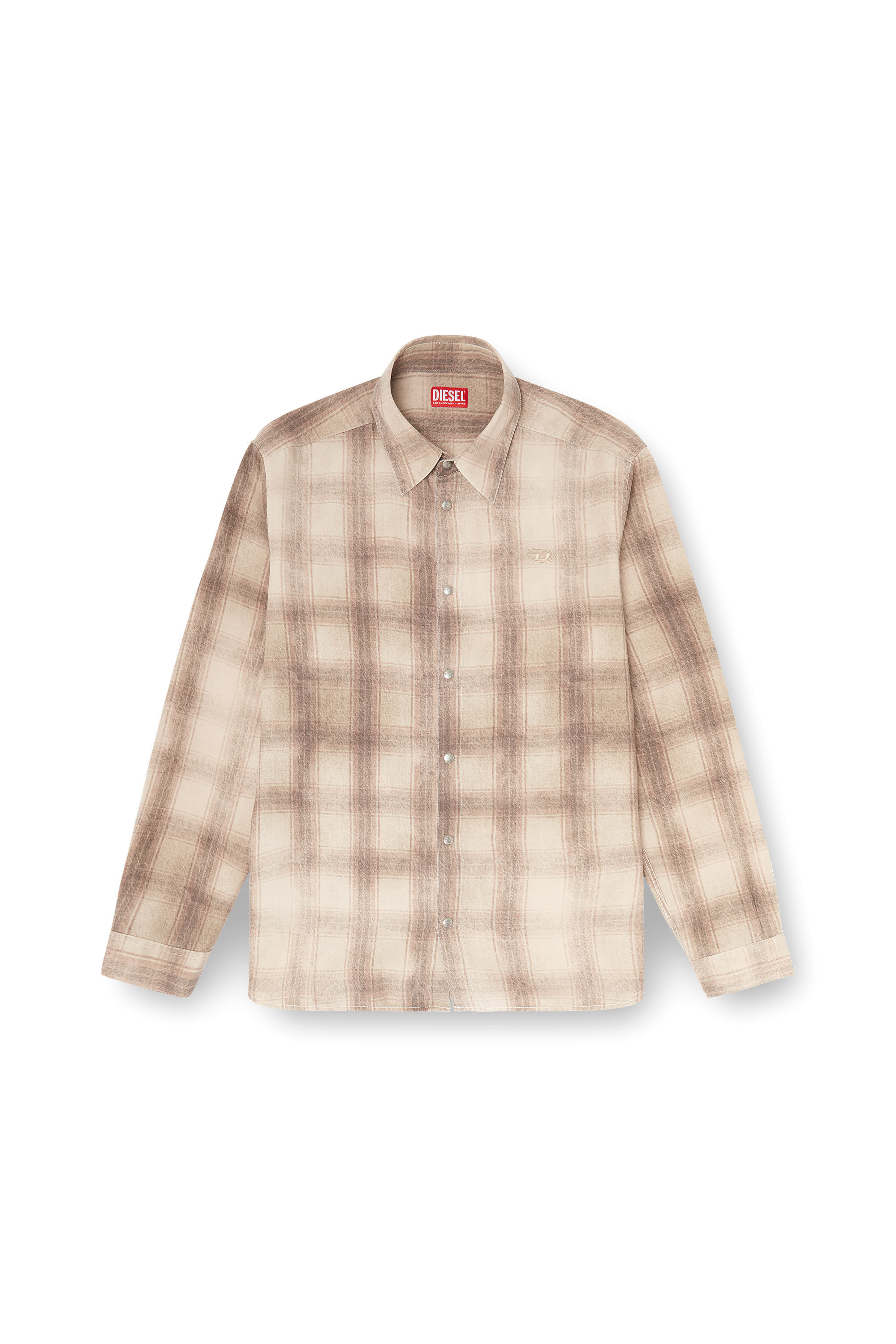Diesel - S-SIMPLY-JMCM, Chemise &agrave; carreaux en tissu fluide Homme in Marron - 2