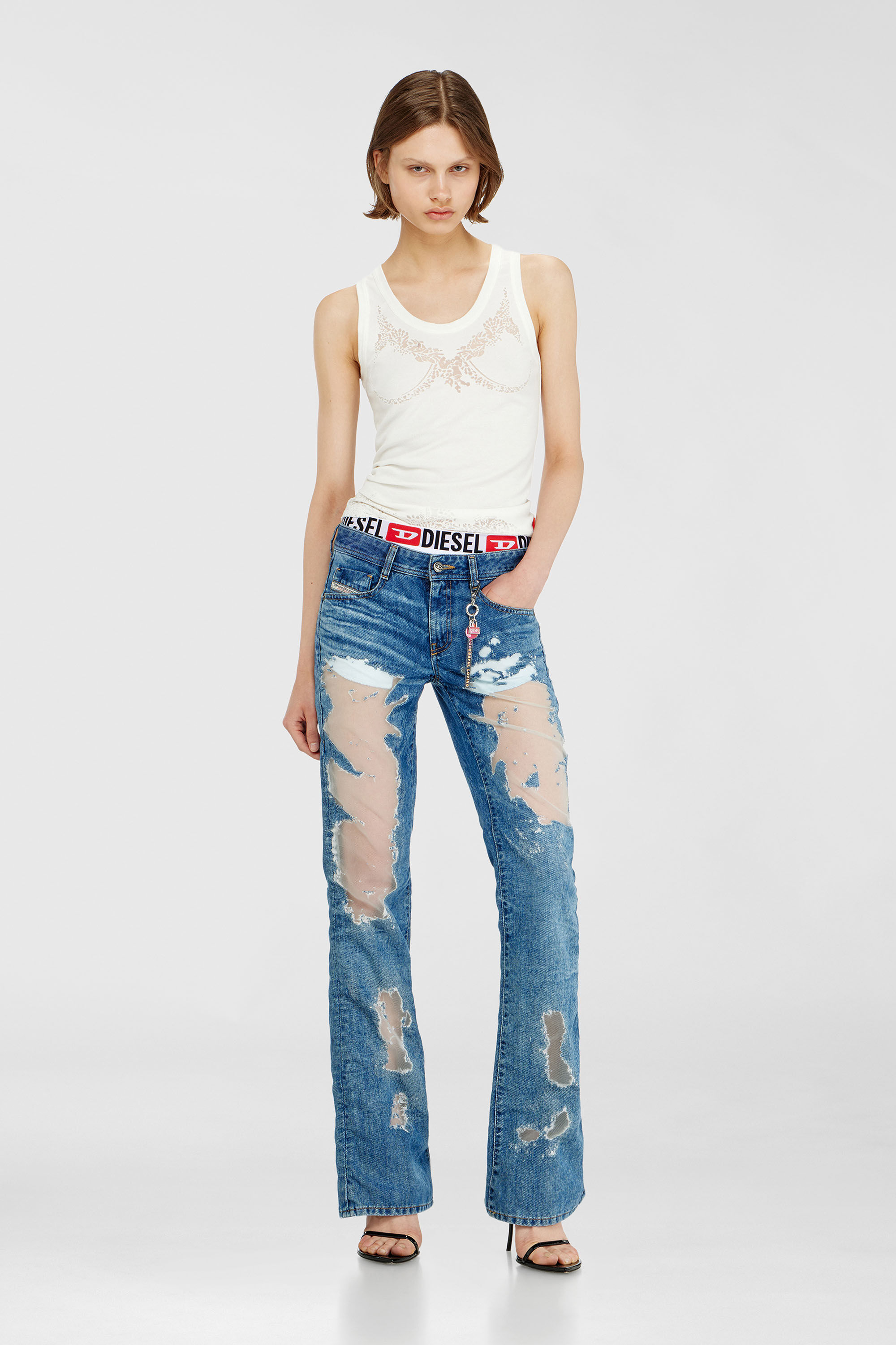 Diesel - TINDER CHARM, Porte-cl&eacute;s en m&eacute;tal d&eacute;grad&eacute; Mixte in Gris argent&eacute; - 4