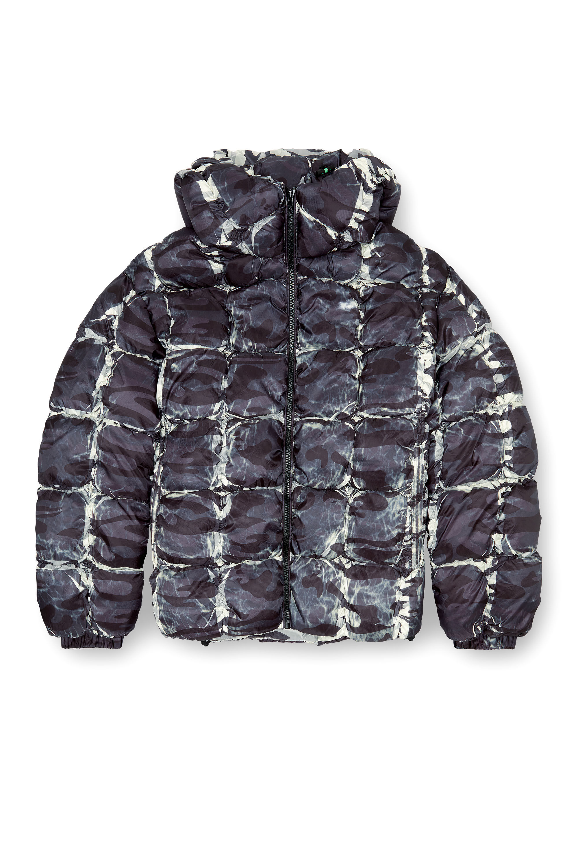 Diesel - W-CLAUS-CAMU, Veste polaire à capuche avec imprimé camouflage Homme in Gris - 2