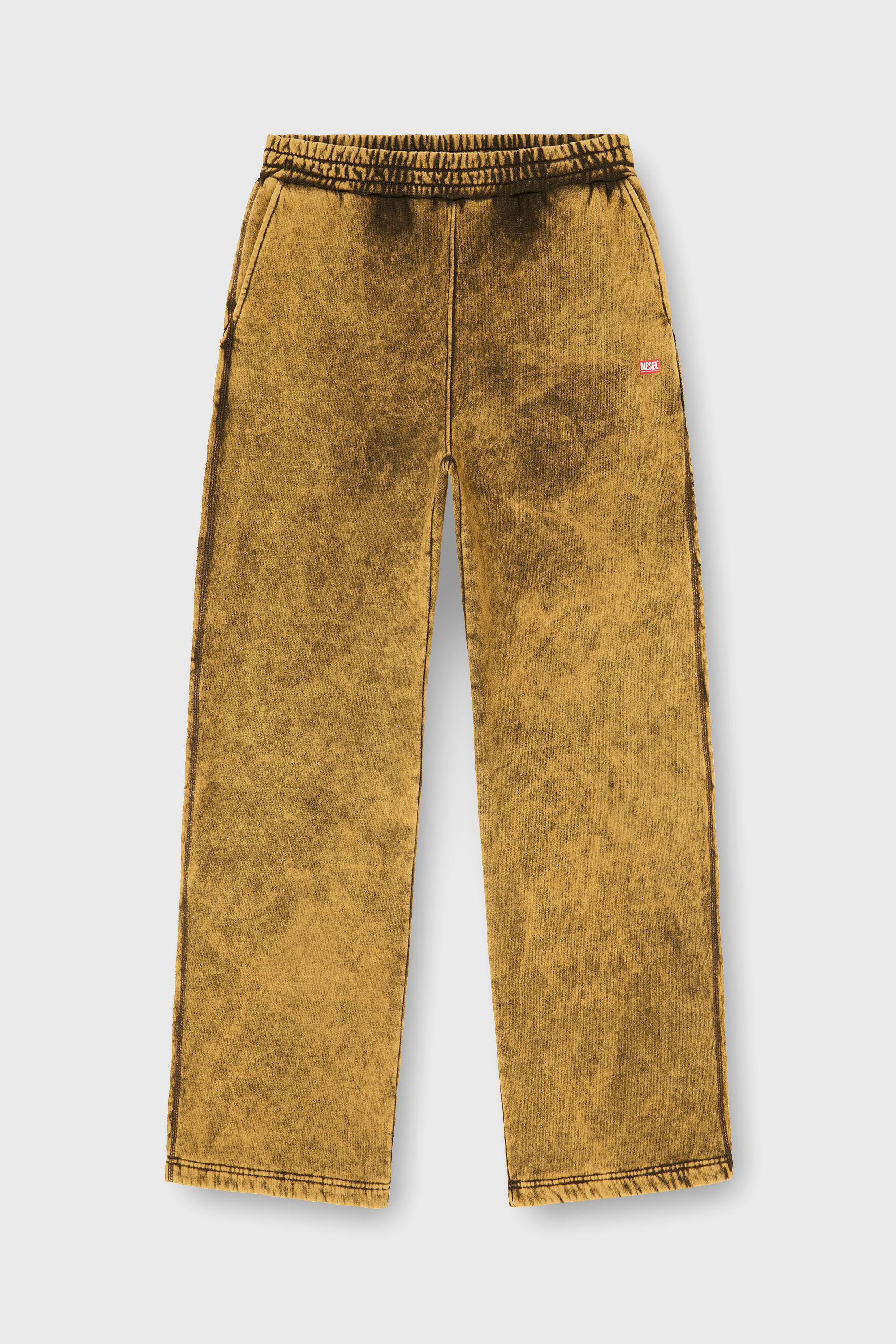 Diesel - P-MARTAINS-RAW, Pantalon de surv&ecirc;tement acid wash &agrave; bords bruts Homme in Marron - 2