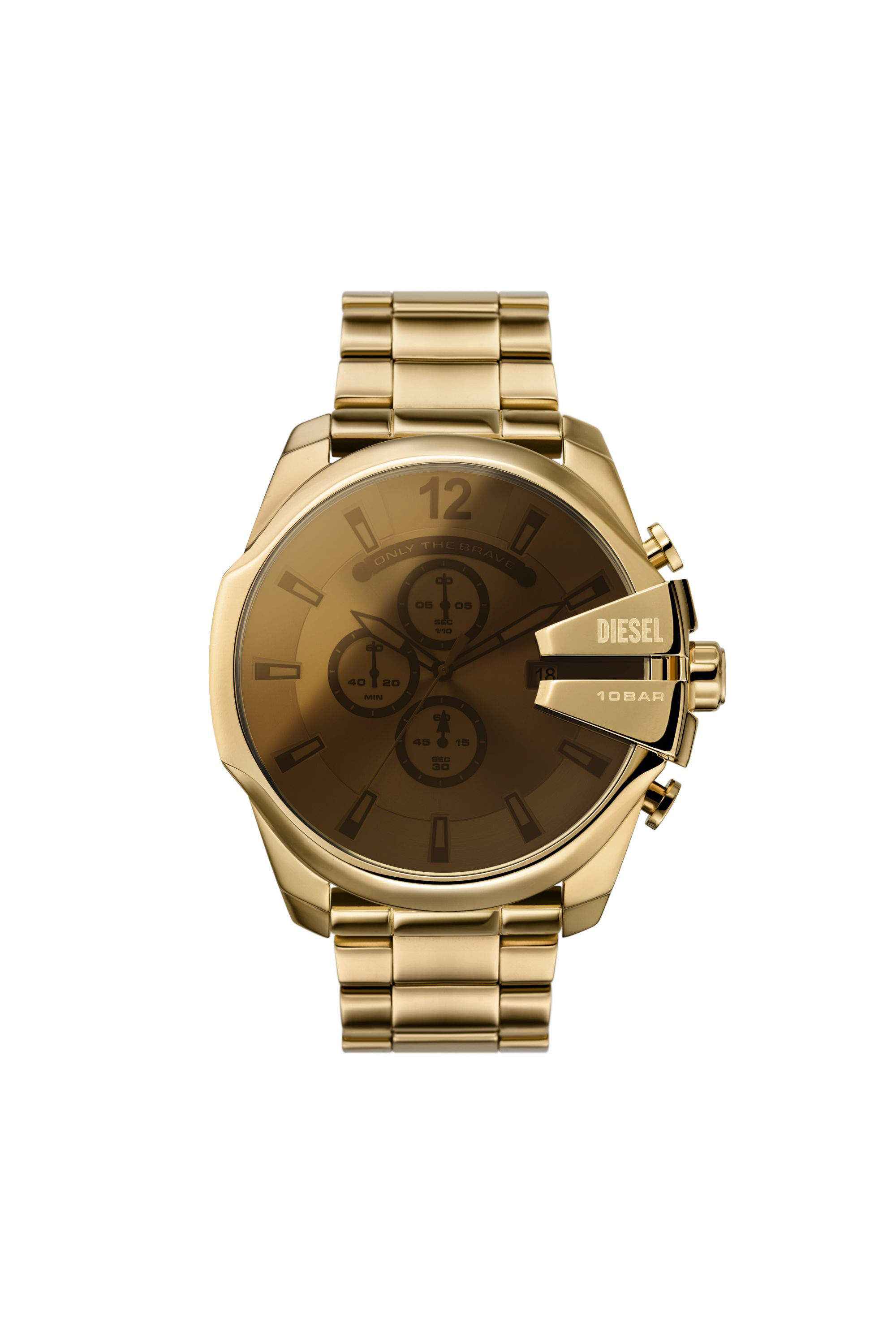Diesel - DZ4662, Montre chronographe Mega Chief en acier inoxydable doré Homme in Doré - 1