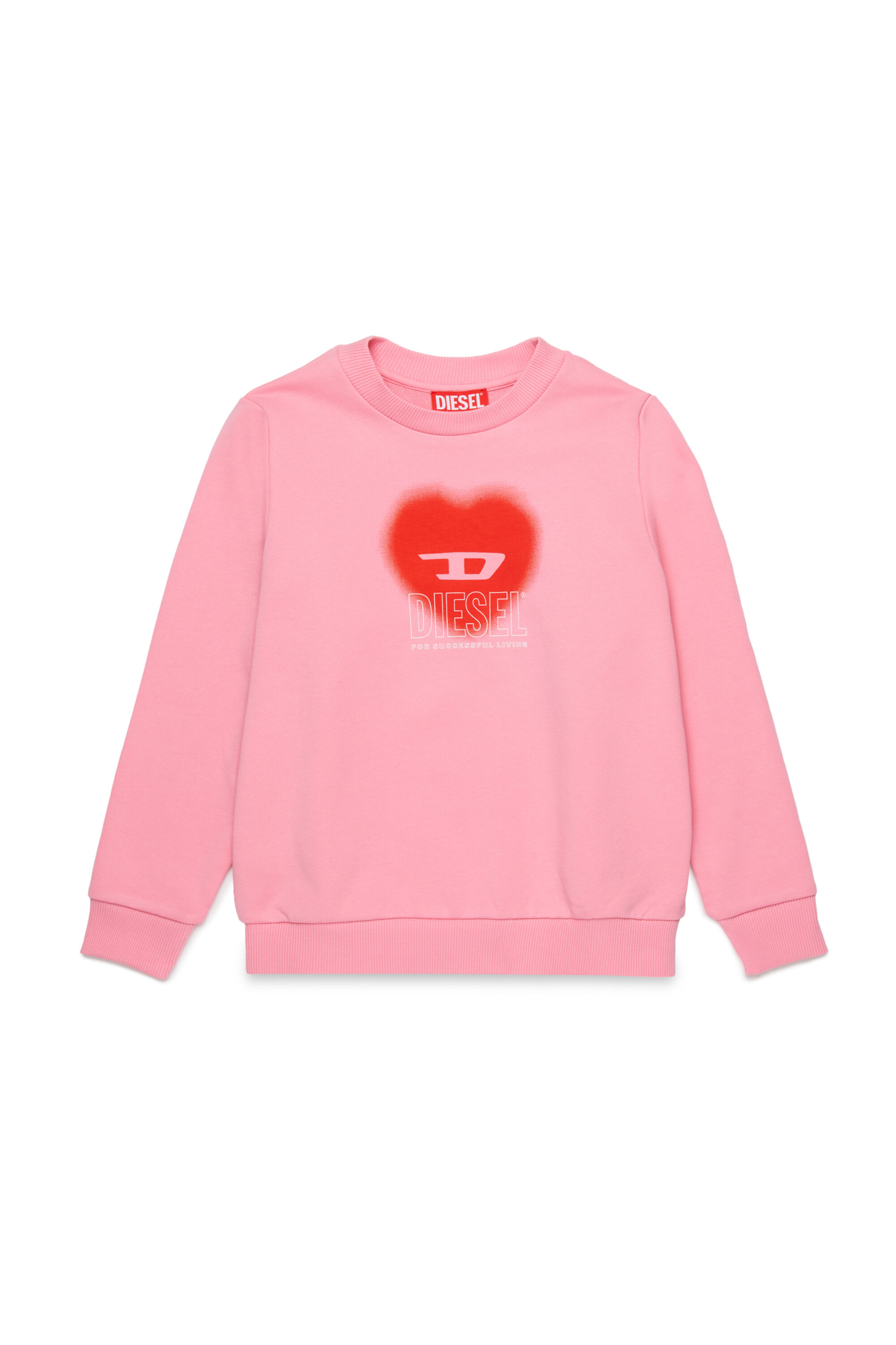 Diesel - SCACUORE, Sweat-shirt avec logo cœur Femme in Rose - 1