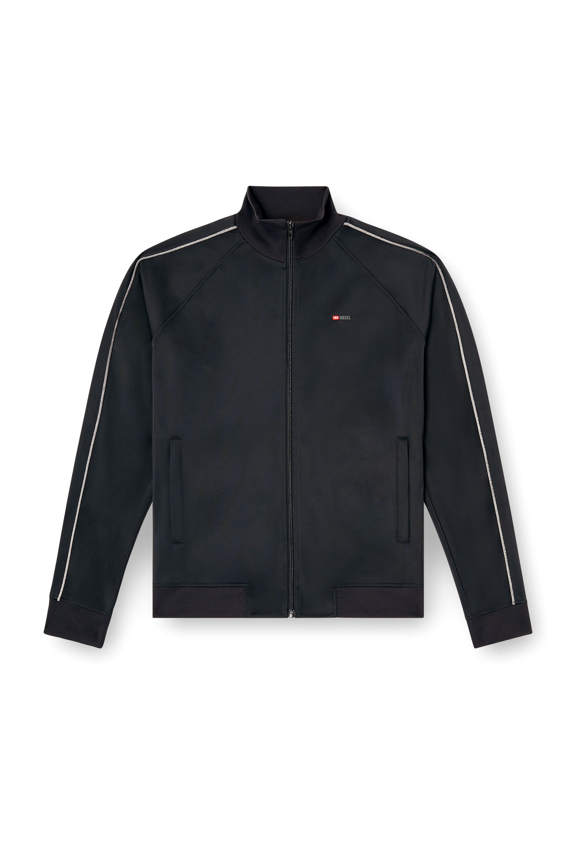 Diesel - S-RARMERO, Veste de survêtement avec micro-logo brodé Homme in Noir - 2