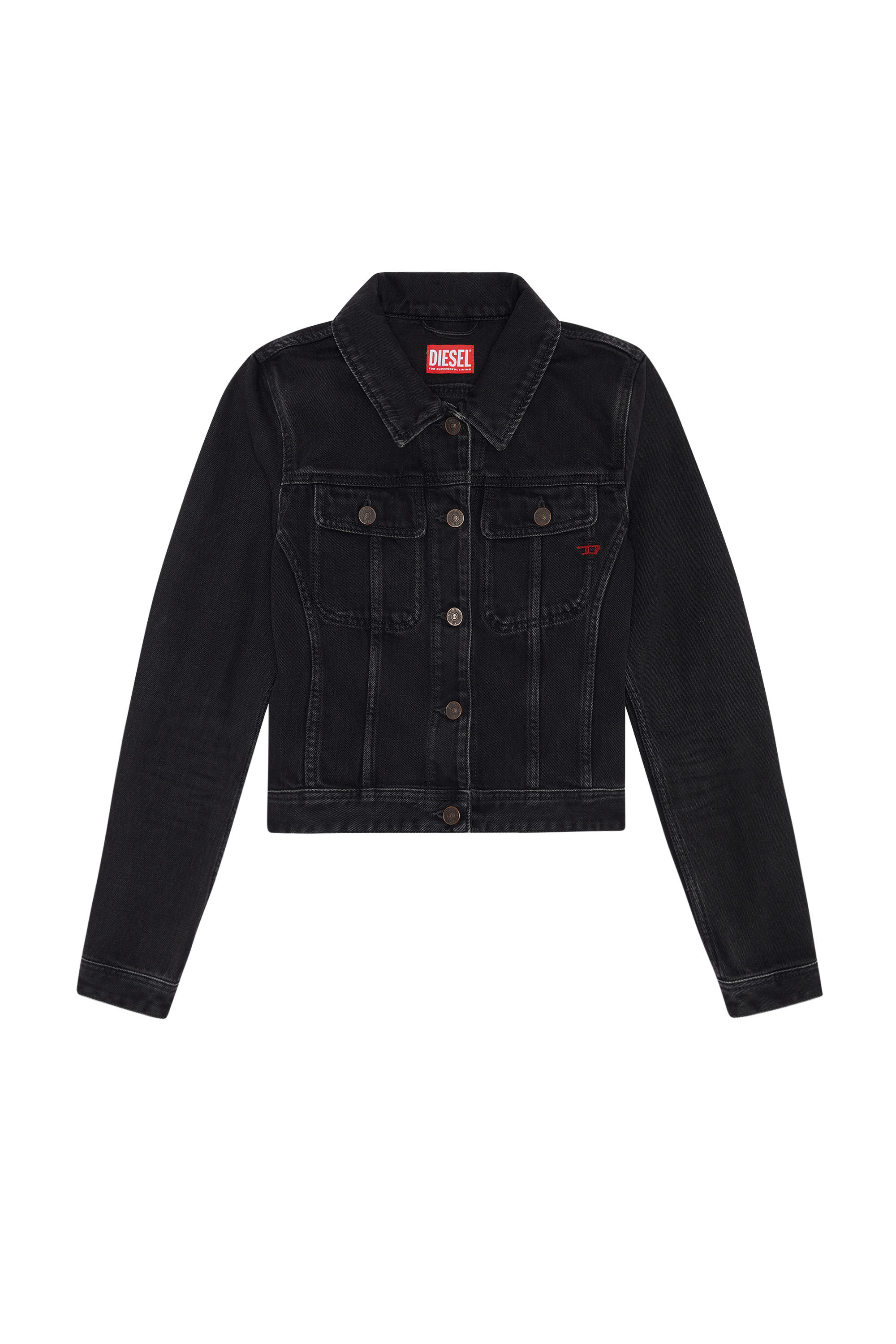 Diesel - DE-SLIMMY TRUCKER JACKET, Noir/Gris foncé - Image 2