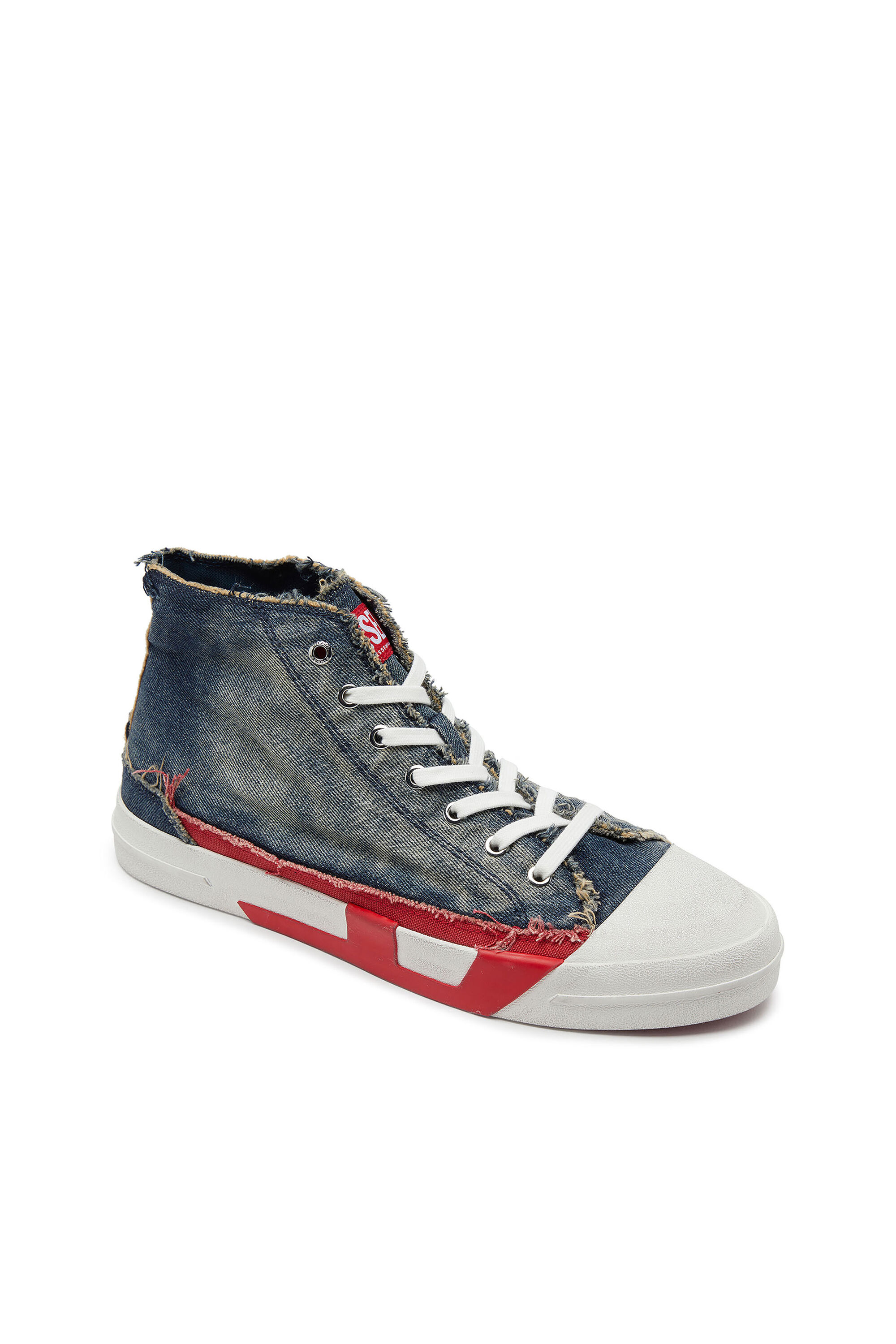Diesel - S-D-VERSE MID II, D-Verse-Baskets montantes en denim avec logo D Homme in Bleu - 6