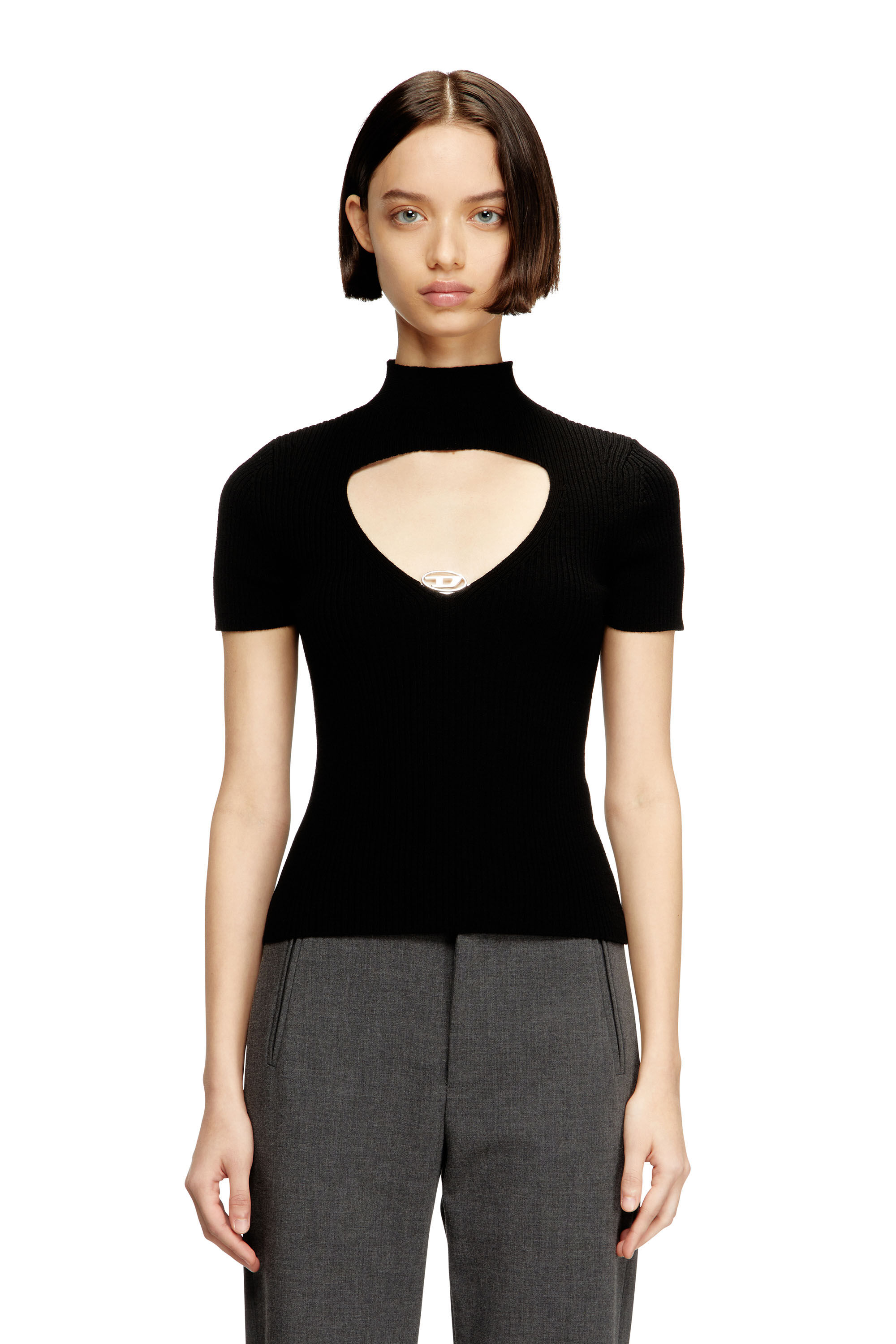 Diesel - M-OLIVE, Top en tricot de laine à découpes Femme in ToBeDefined - 3