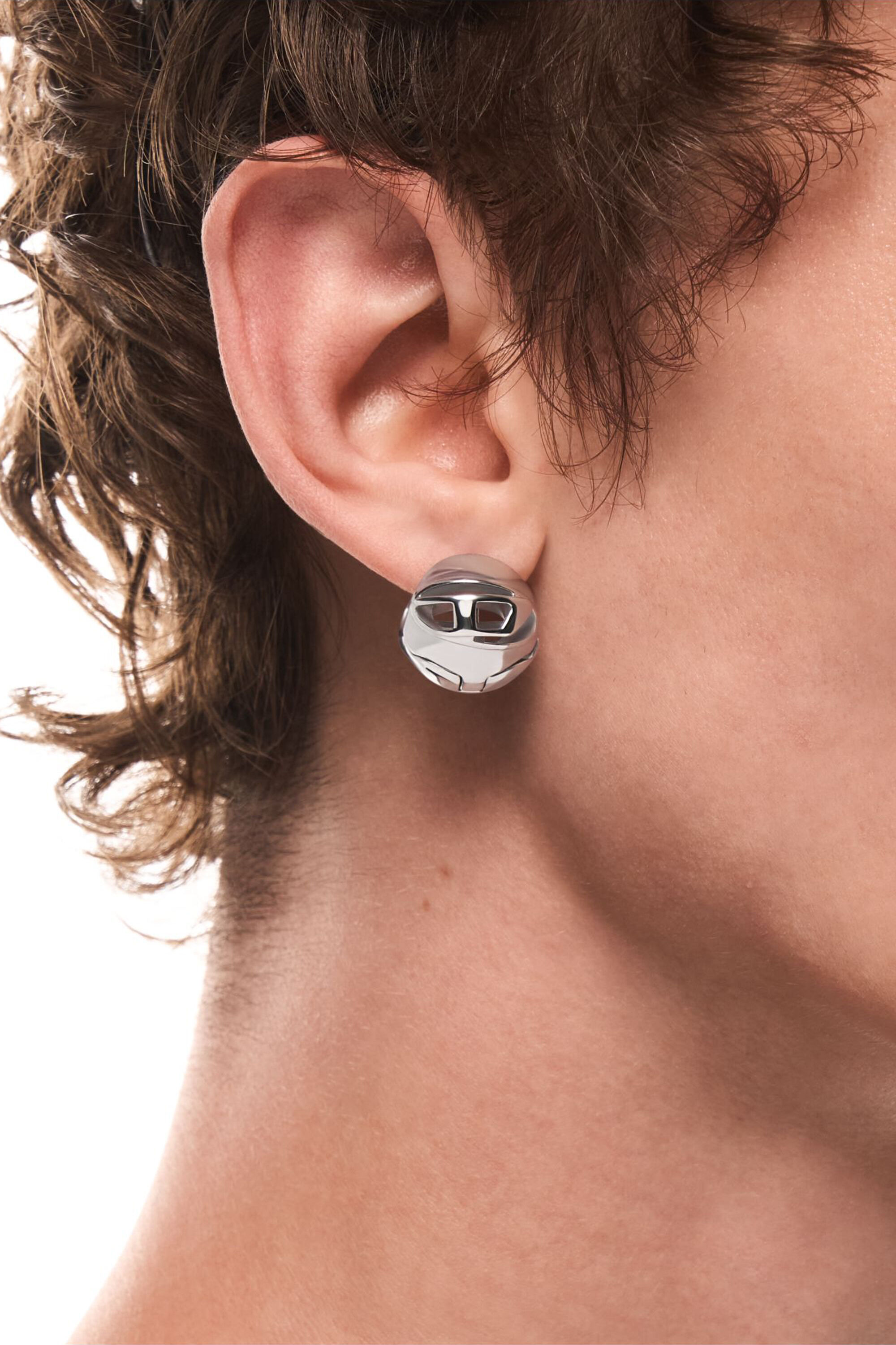 Diesel - DX1718040, Boucle d&rsquo;oreille cr&eacute;ole en acier inoxydable Mixte in Gris argent&eacute; - 5