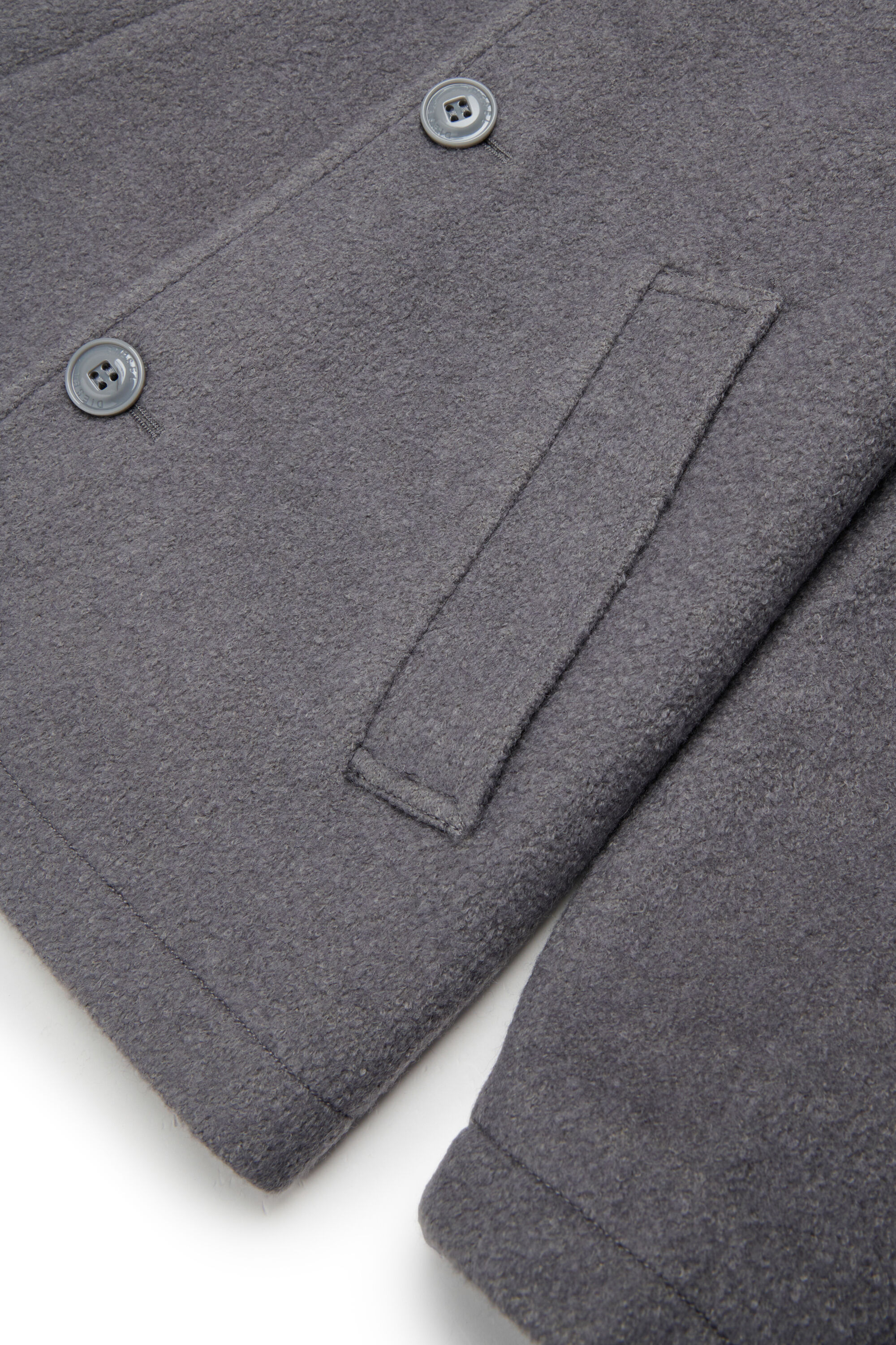 Diesel - JASTONEOUT, Manteau en laine m&eacute;lang&eacute;e avec capuche amovible Homme in Gris - 4