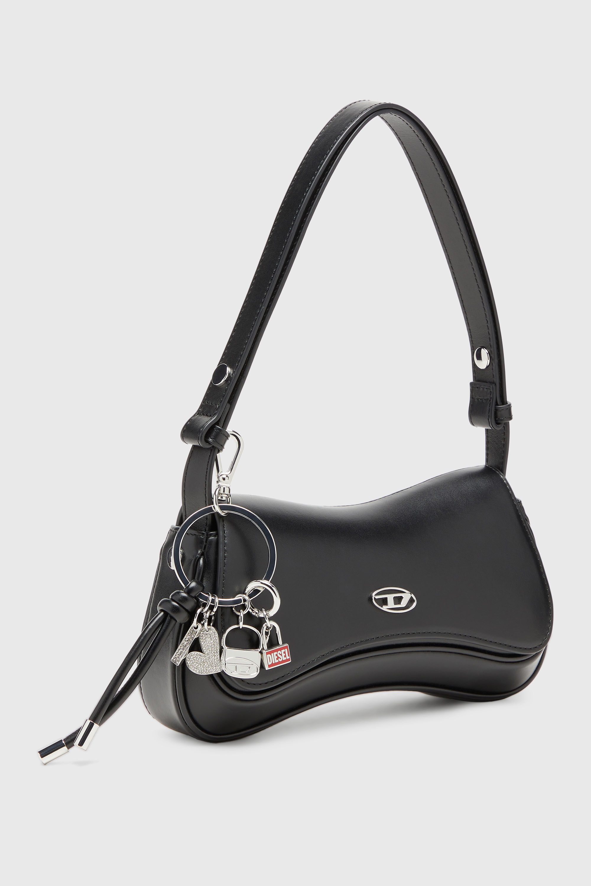 Diesel - MULTI III, Porte-cl&eacute;s orn&eacute; de pendentifs c&oelig;ur et sac Femme in Gris argent&eacute; - 3