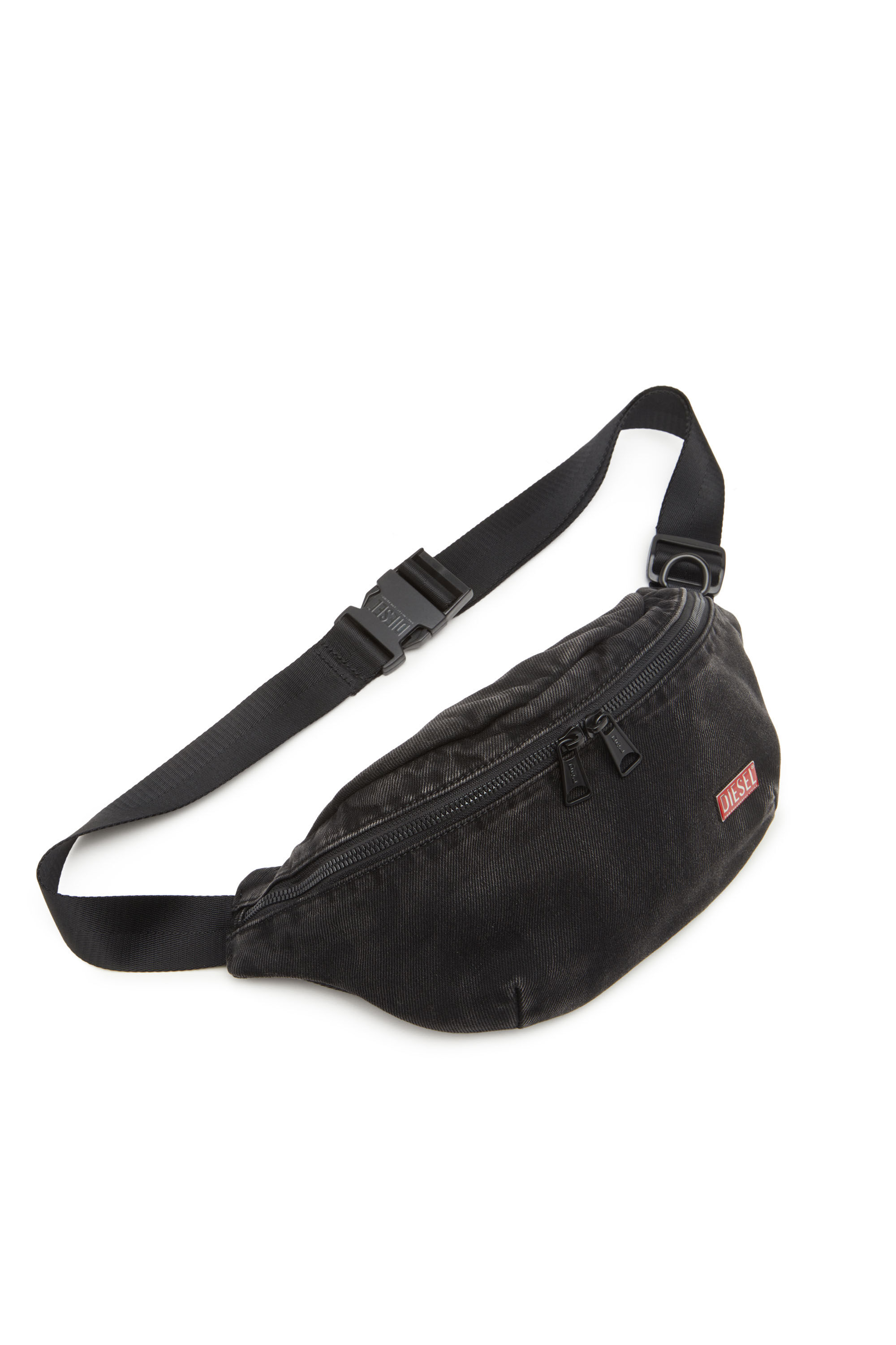 Utlt Beltbag Sac banane en denim effet nuage Homme Noir Diesel