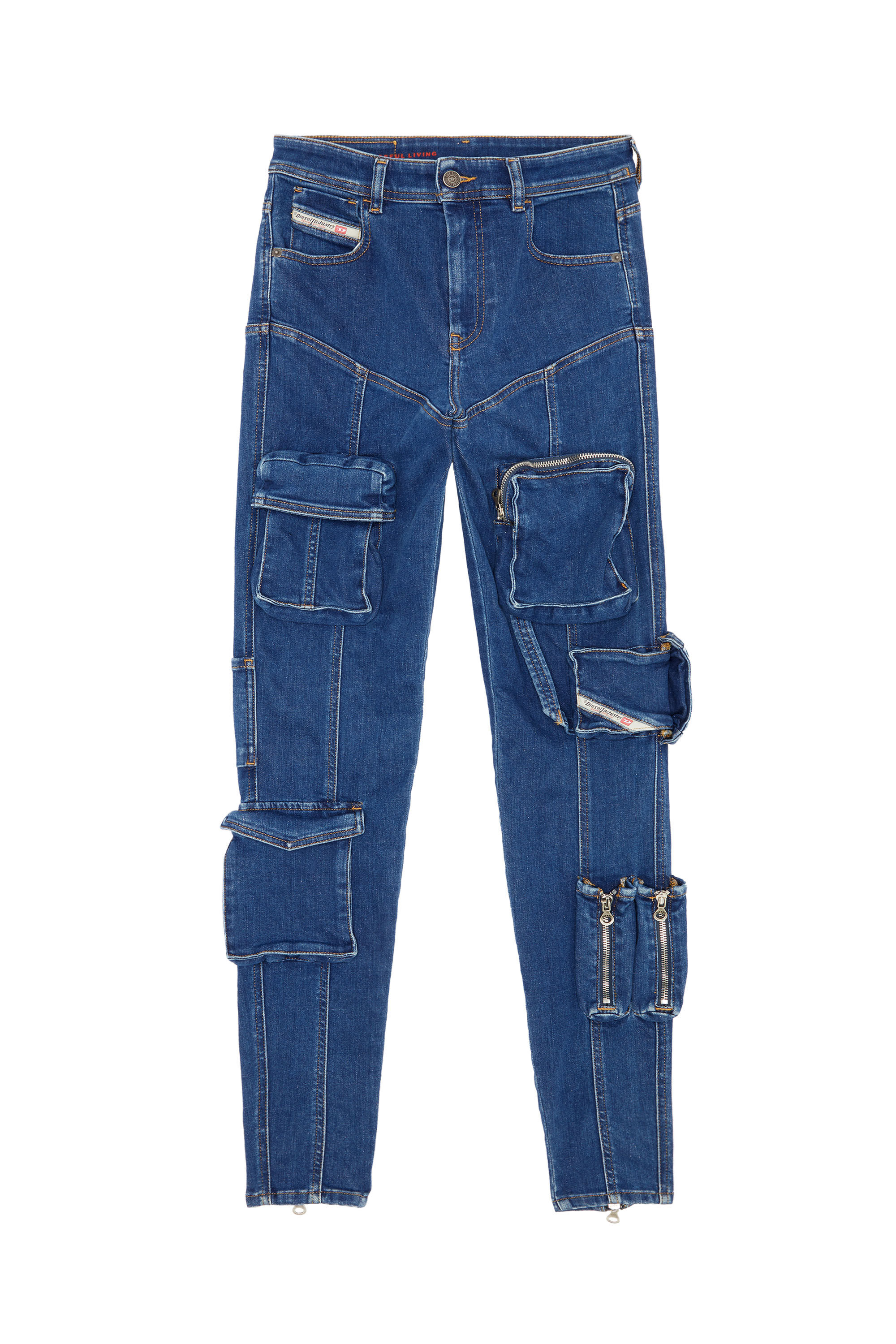 Diesel - Super skinny Jeans 1984 Slandy-High 09F28, Bleu Foncé - Image 2