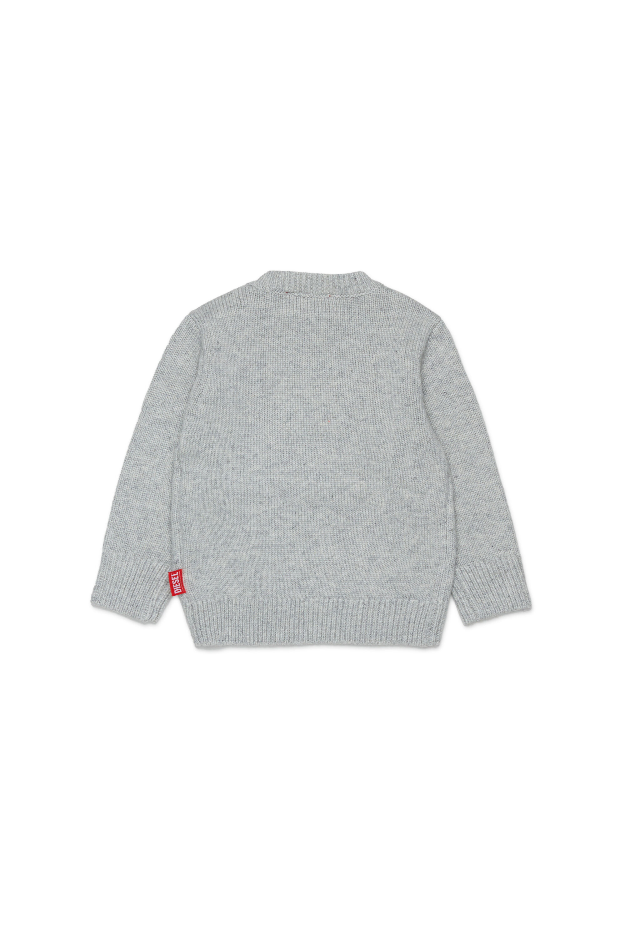 Diesel - KOMYB, Pull enrichi en cachemire avec grand Oval D Homme in Gris - 2