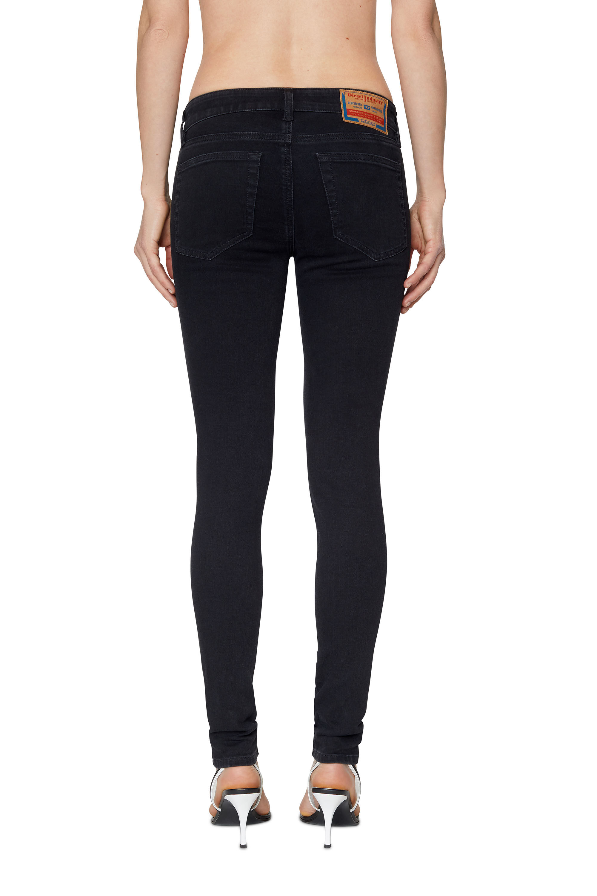 Diesel - 2018 SLANDY-LOW Z69VW Super skinny Jeans, Noir/Gris foncé - Image 4