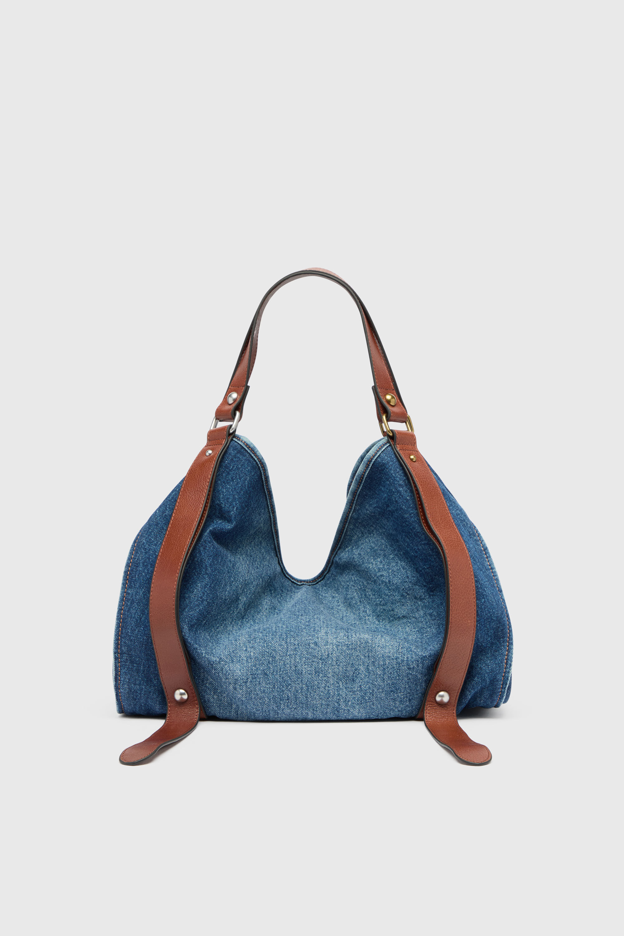Diesel - D-ONE TOPHANDLE M, D-One-Medium sac &agrave; poign&eacute;e sup&eacute;rieure en denim et cuir Femme in ToBeDefined - 2