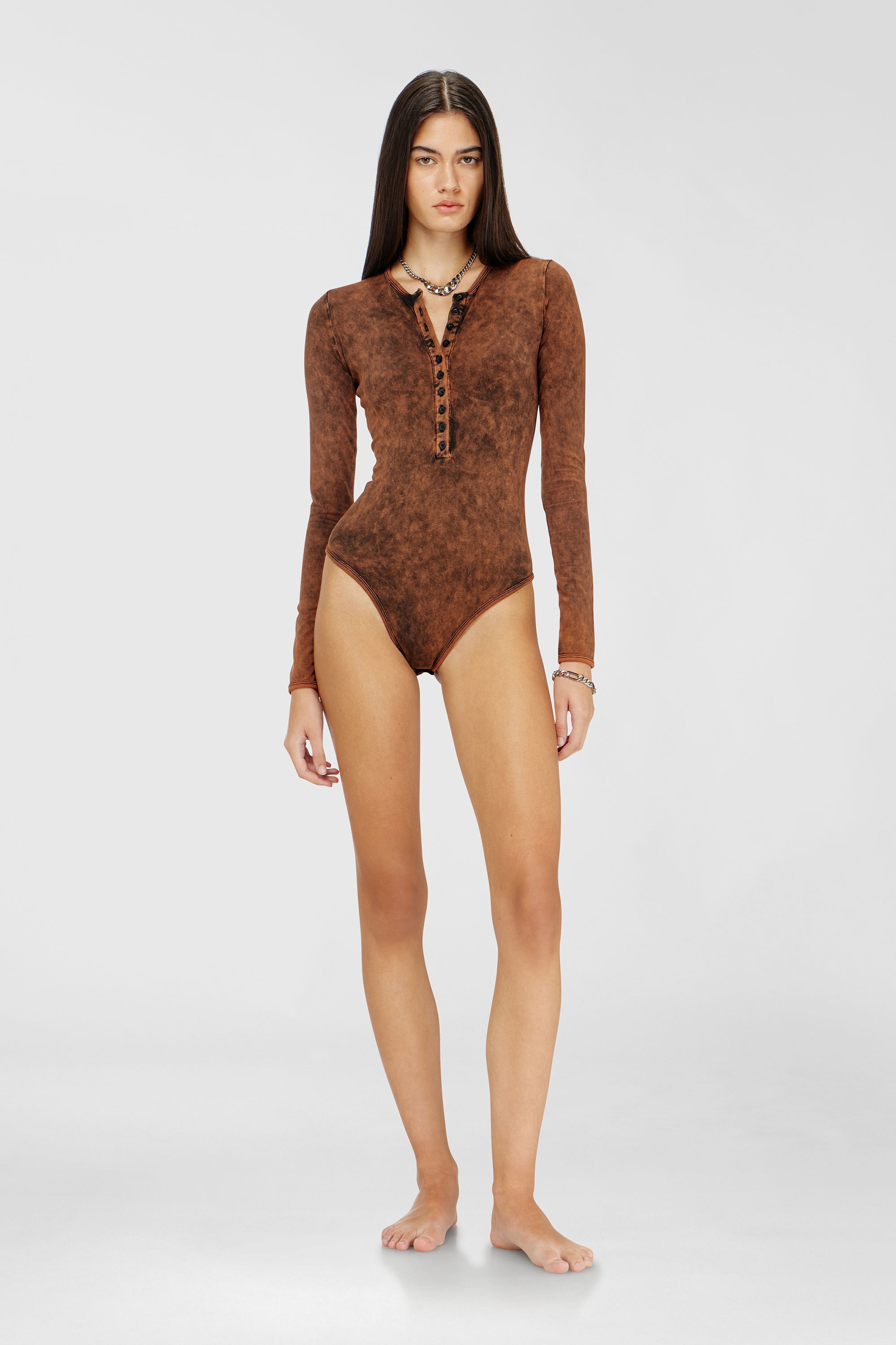 Diesel - FRESYA-DNM, Body en coton &agrave; boutons devant Femme in ToBeDefined - 1