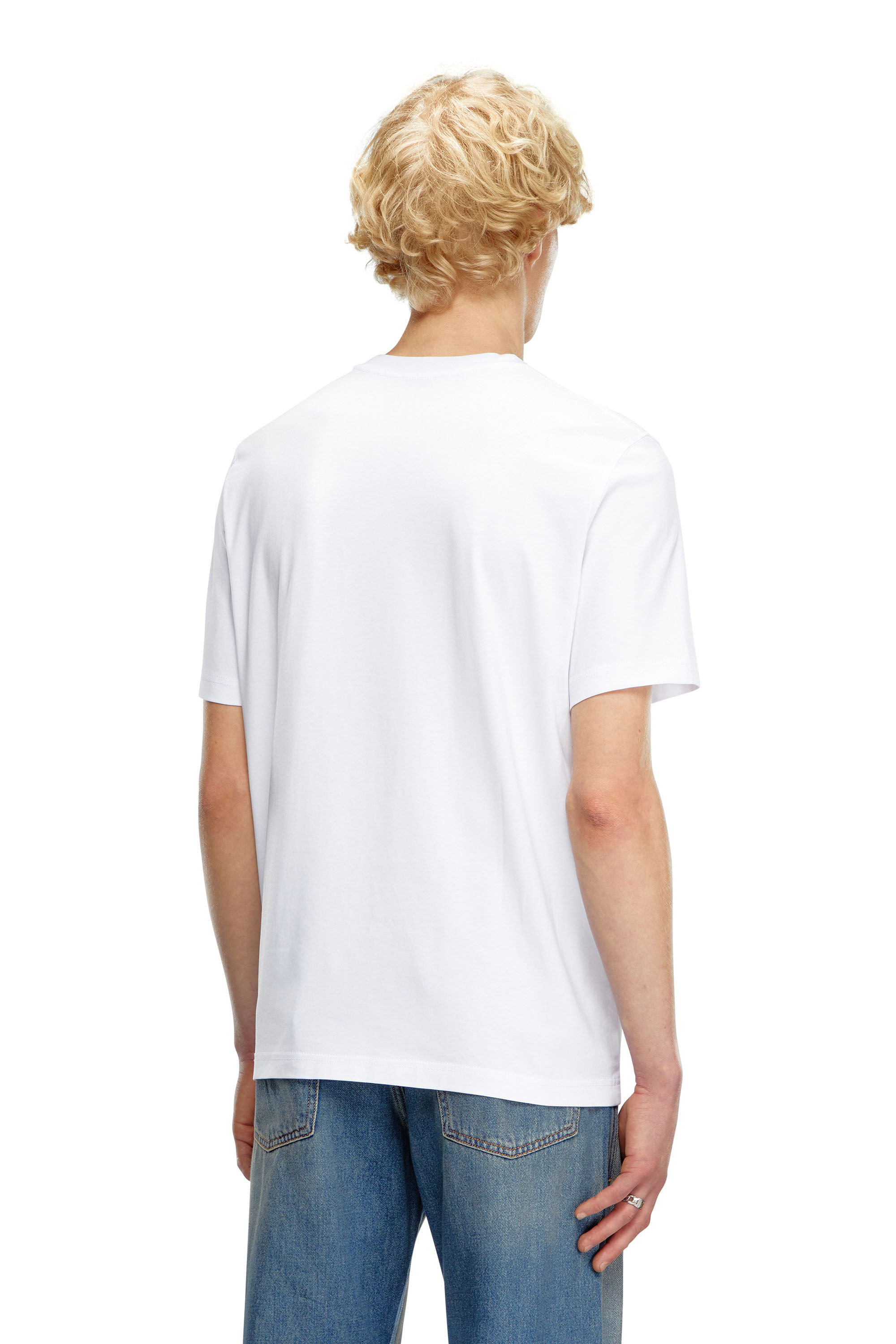 Diesel - T-ADJUST-Q7, Homme T-shirt avec logo Diesel effet flou in Blanc - Image 4
