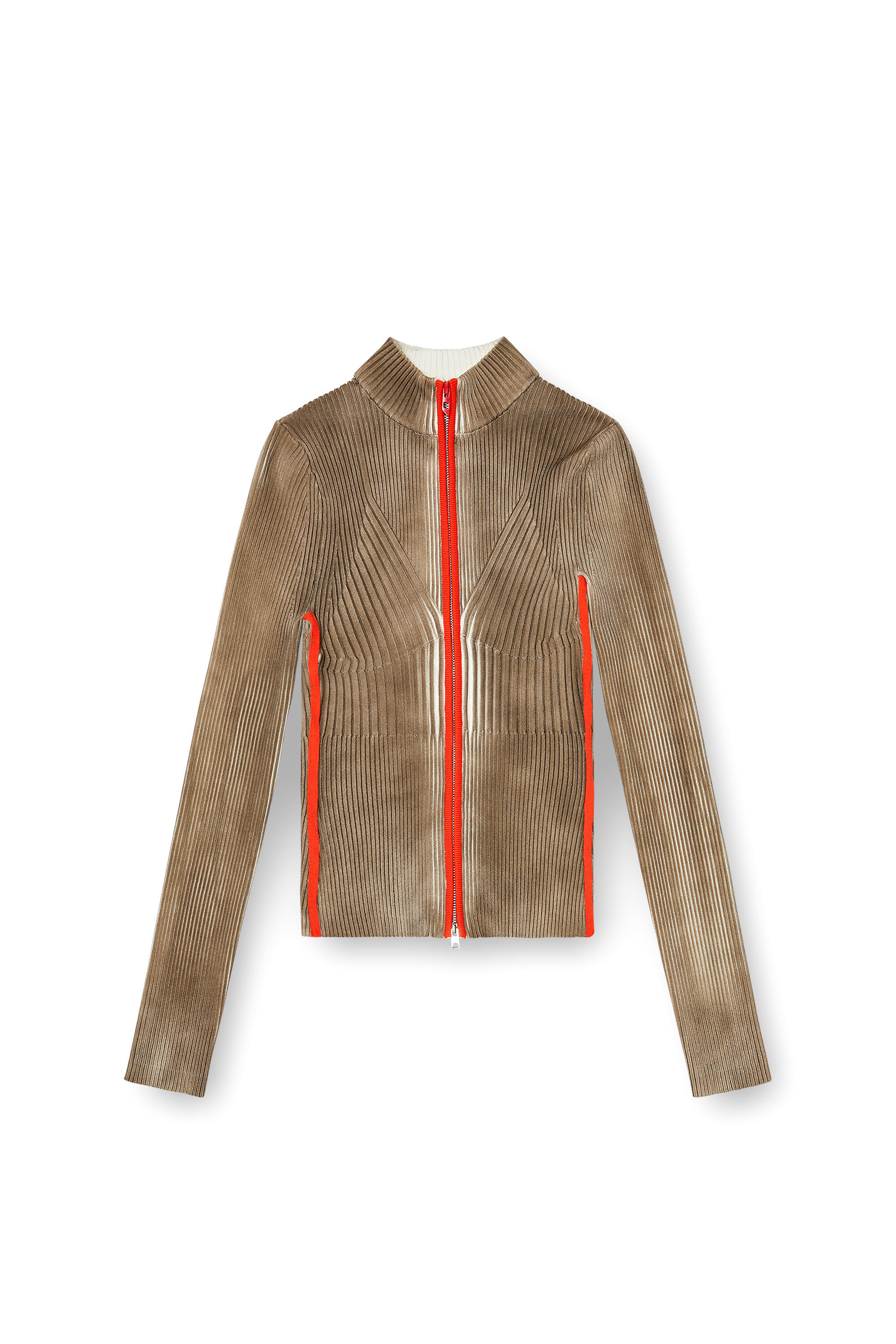 Diesel - M-SARMA, Cardigan zipp&eacute; c&ocirc;tel&eacute; avec bandes contrastantes Femme in Polychrome - 2