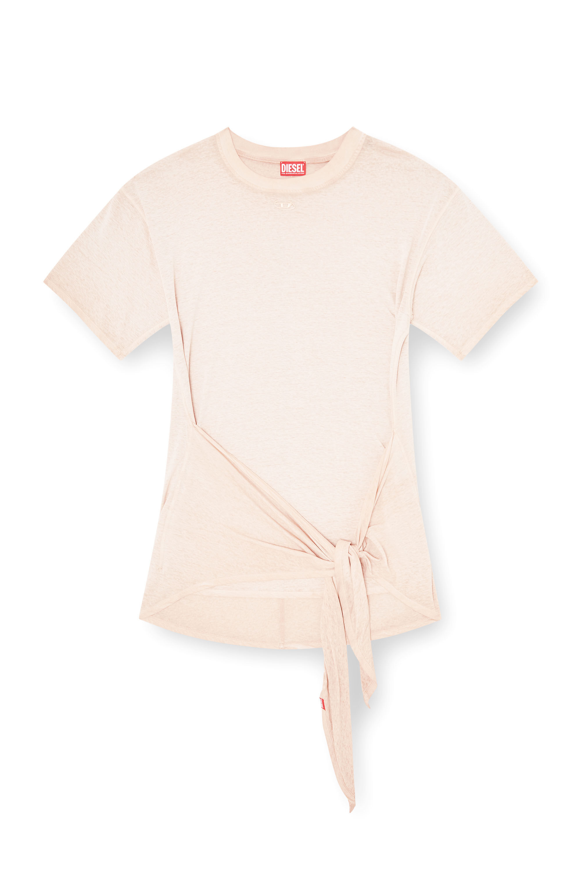 Diesel - D-EIVOR-S1, Robe en chanvre et coton avec d&eacute;tail portefeuille Femme in Rose - 2
