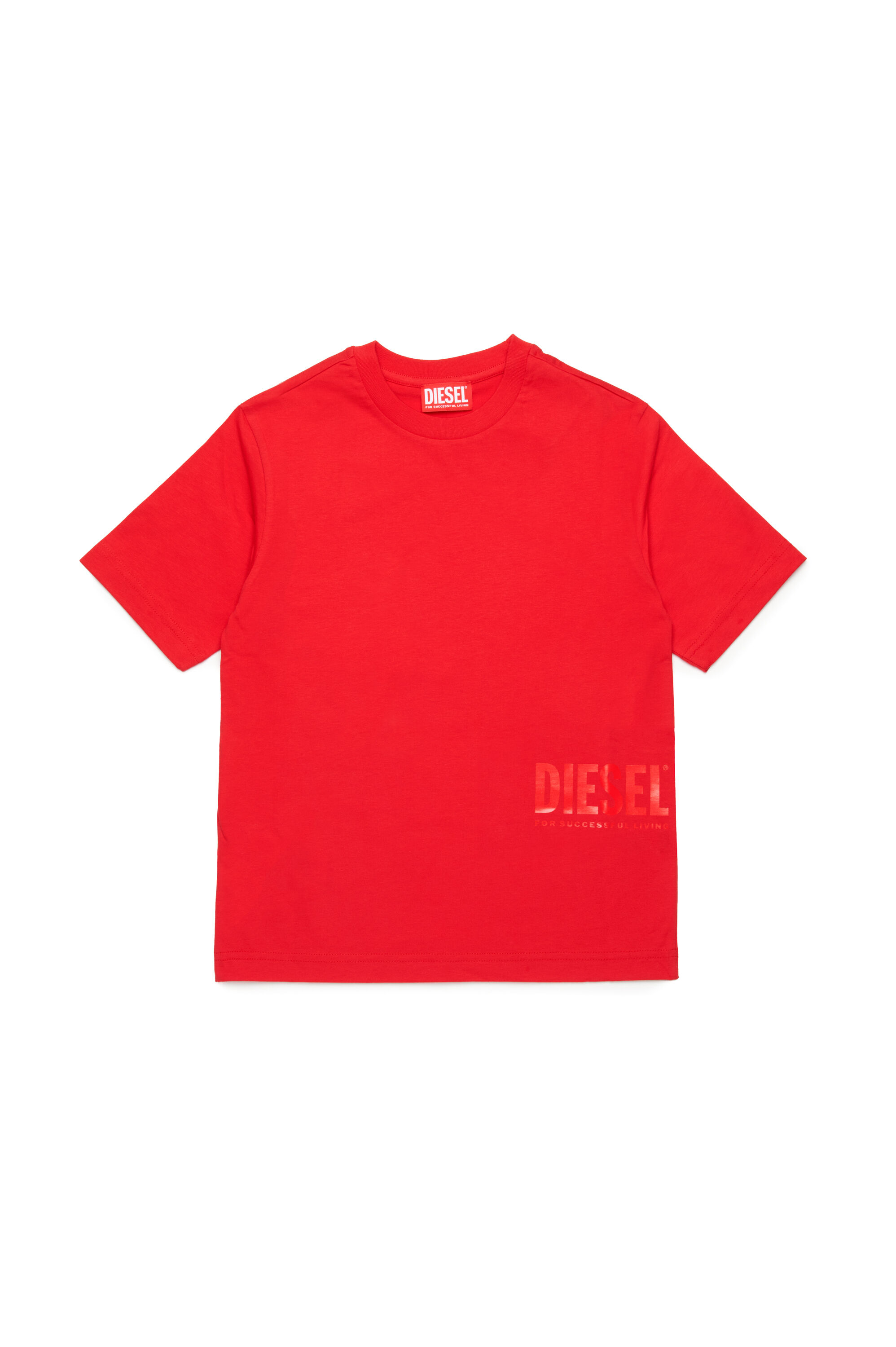 Diesel - MTFIND OVER, T-shirt avec logo Biscotto Homme in Rouge - 1