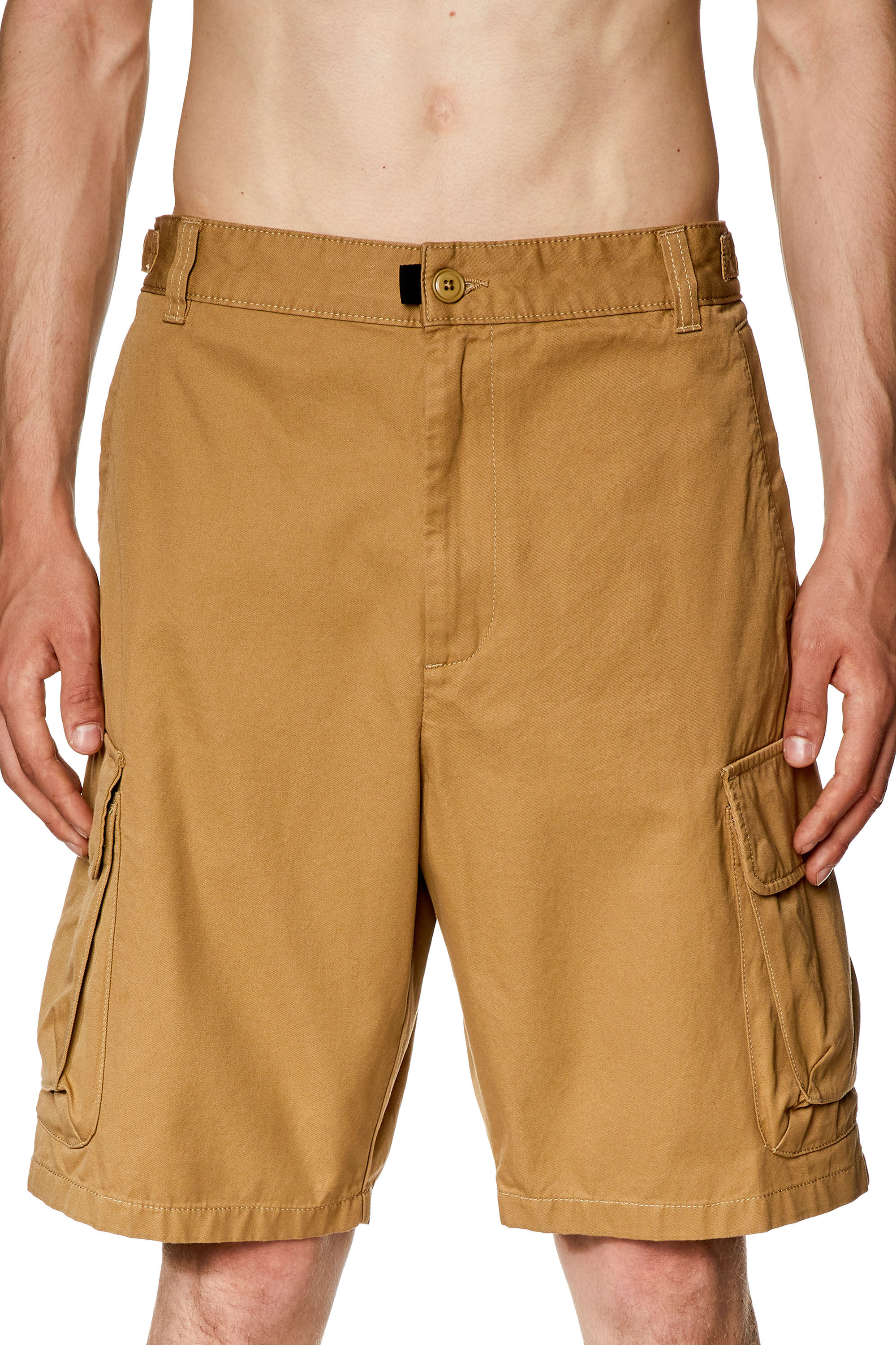 Diesel - P-ARGYM-SHORT, Man Twill cargo shorts in organic cotton in Brown - Image 5