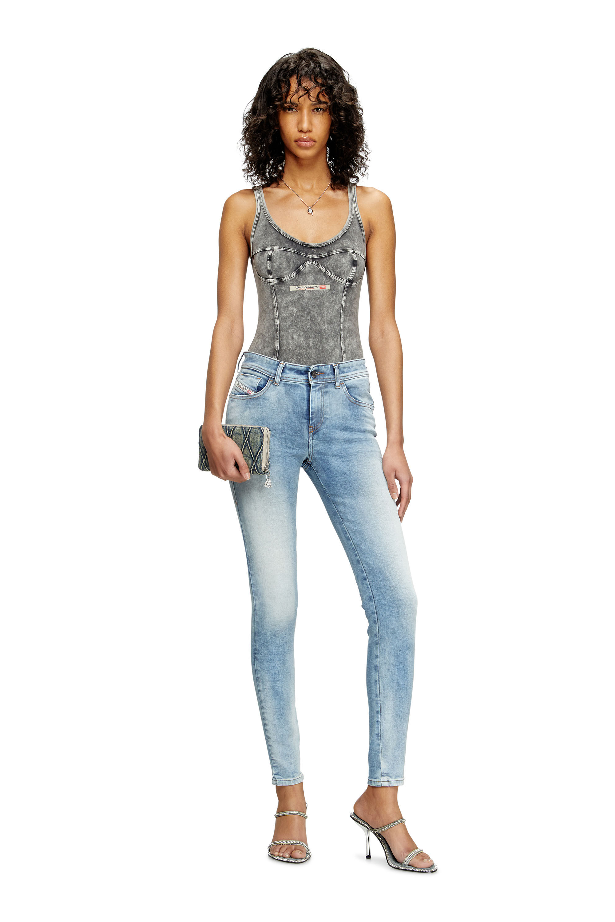 Diesel - Skinny Jeans 2017 Slandy 09K72 Femme, Bleu Clair - Image 1