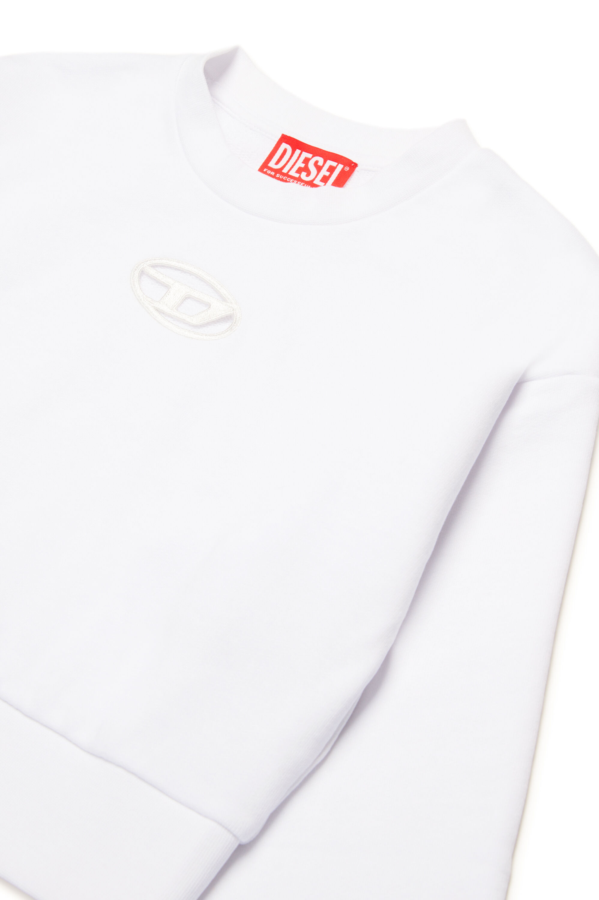 Diesel - STRASLIUM, Sweat-shirt avec cut-out Oval D Femme in Blanc - 3