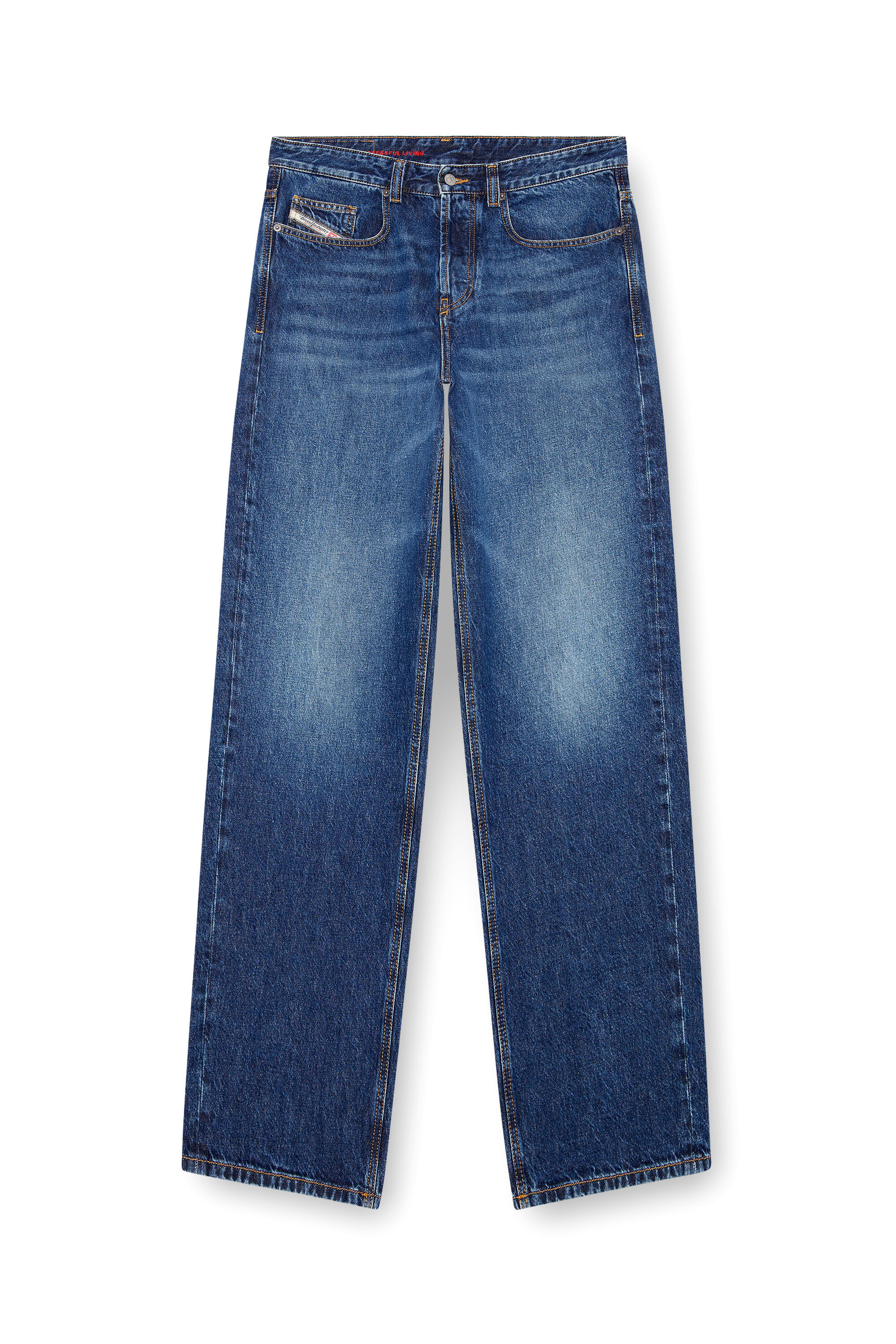 Jean relaxed fit bleu classique pour homme | Diesel ®