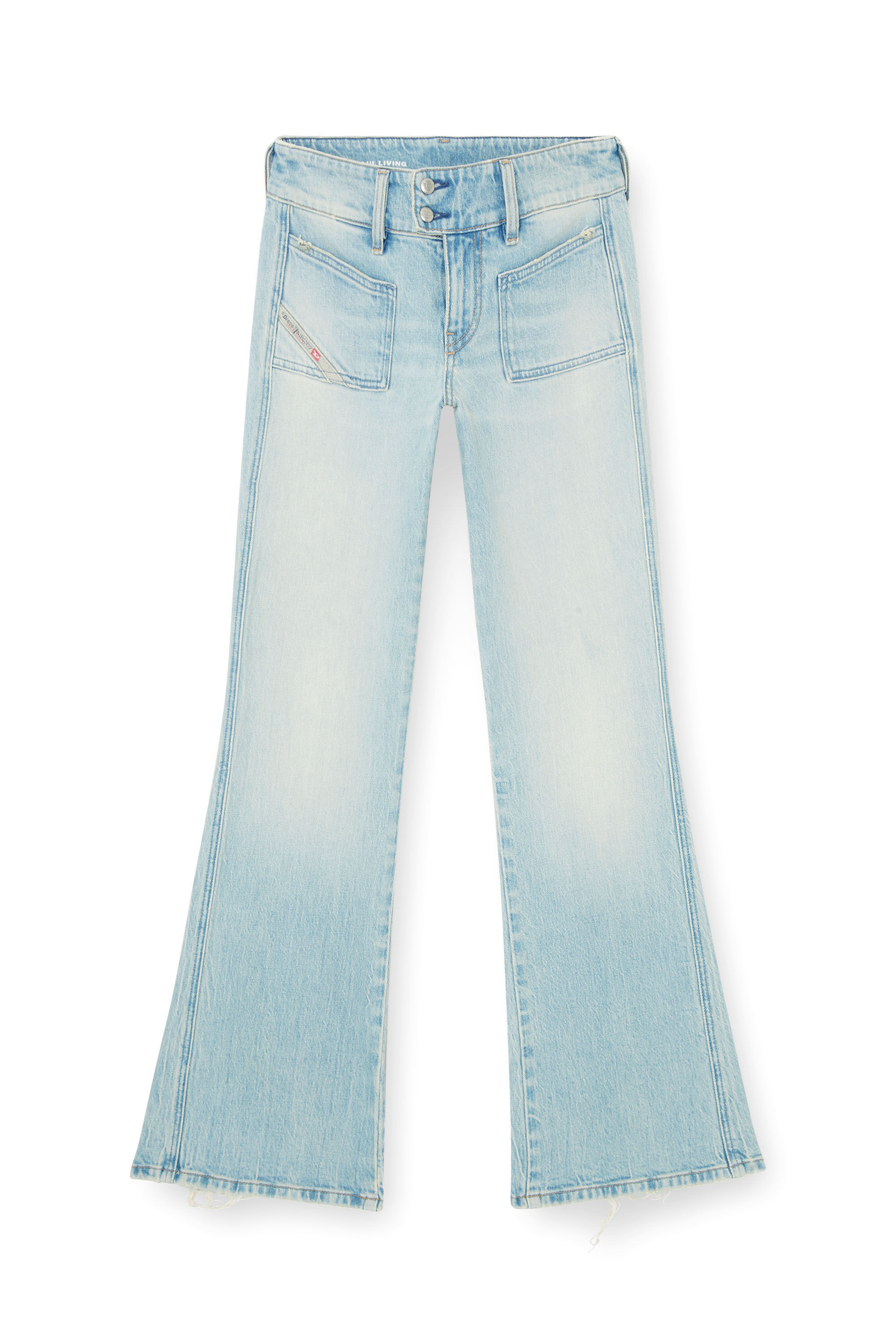 Diesel - Bootcut Jeans D-Hush 0KBBX Femme, Bleu Clair - Image 6