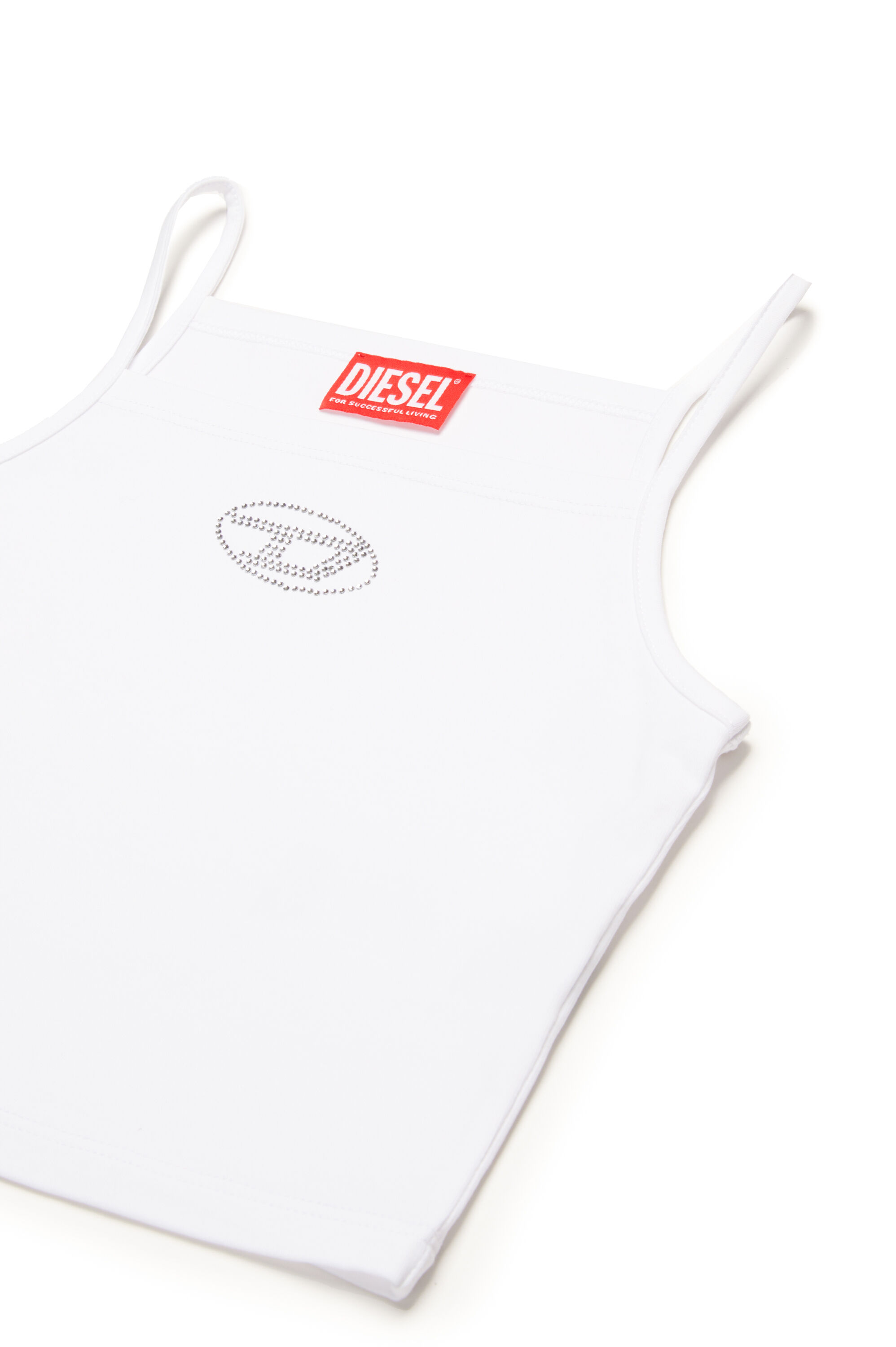 Diesel - TRIND, Caraco avec logo Oval D en cristal Femme in Blanc - 3
