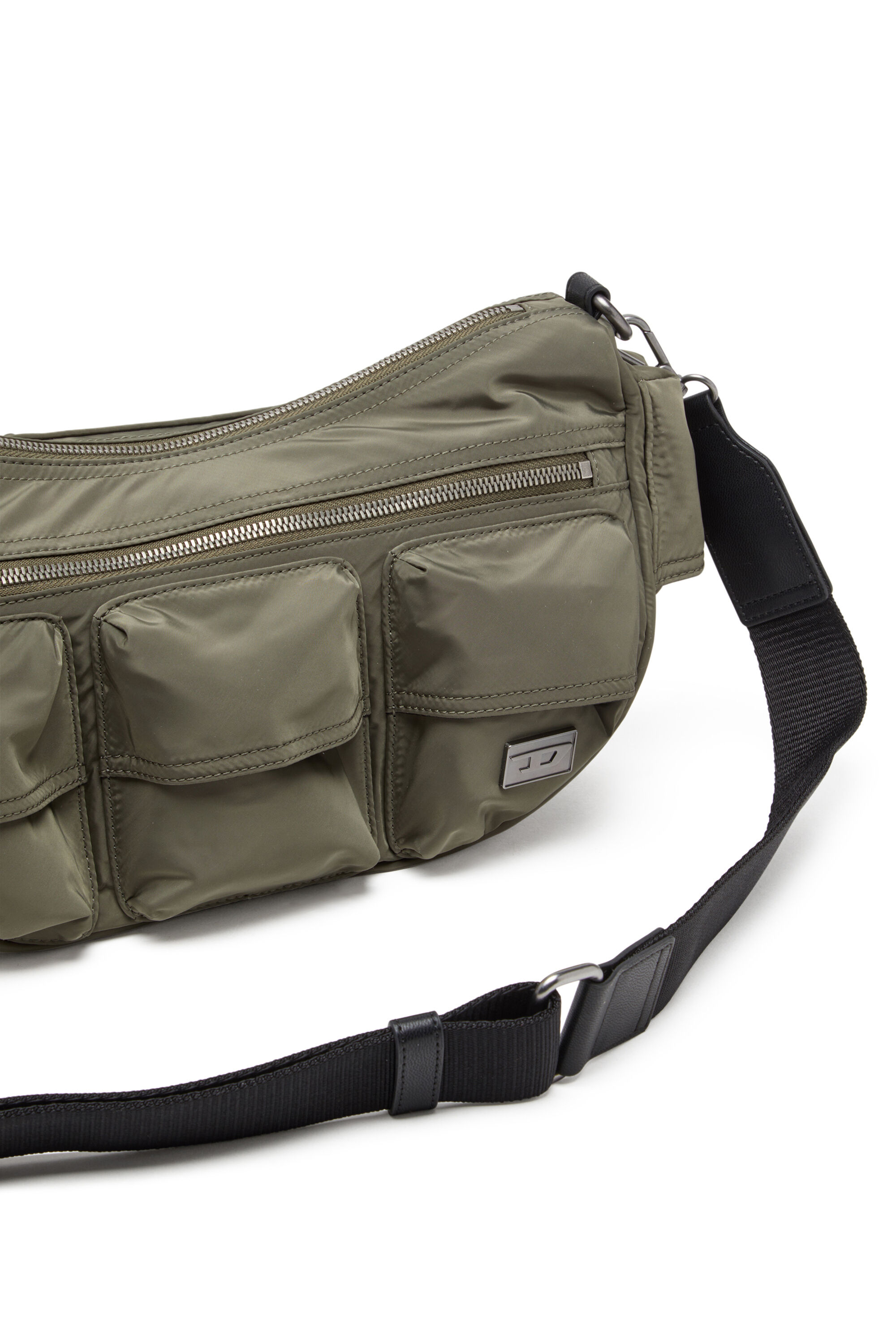 Diesel - MULTI-PKTS SHOULDER BAG X, Sac multipoche en étoffe utilitaire Mixte in Vert - 2