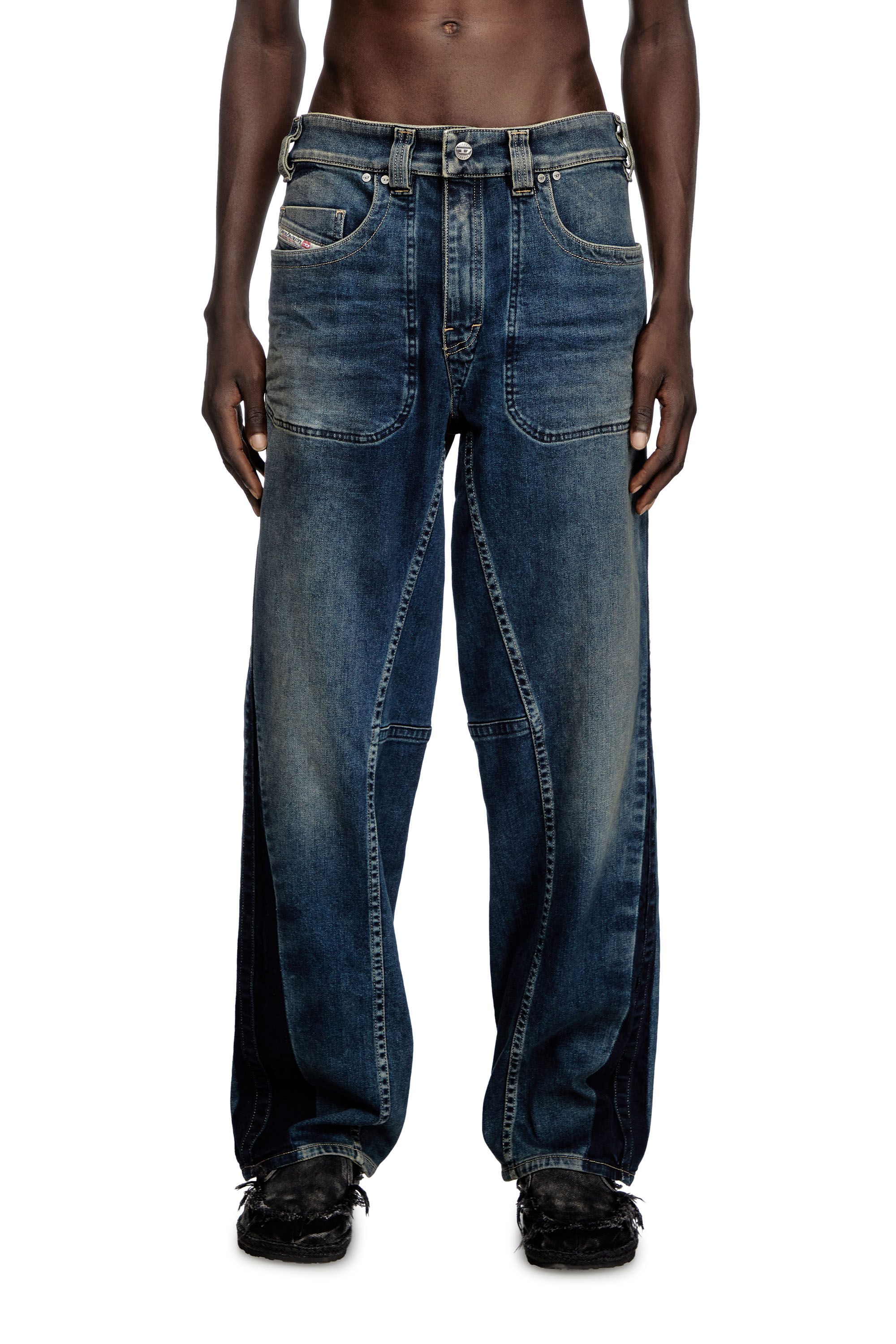 Diesel - Relaxed Jeans 2001 D-Macro 09J06 Homme, Bleu moyen - Image 3