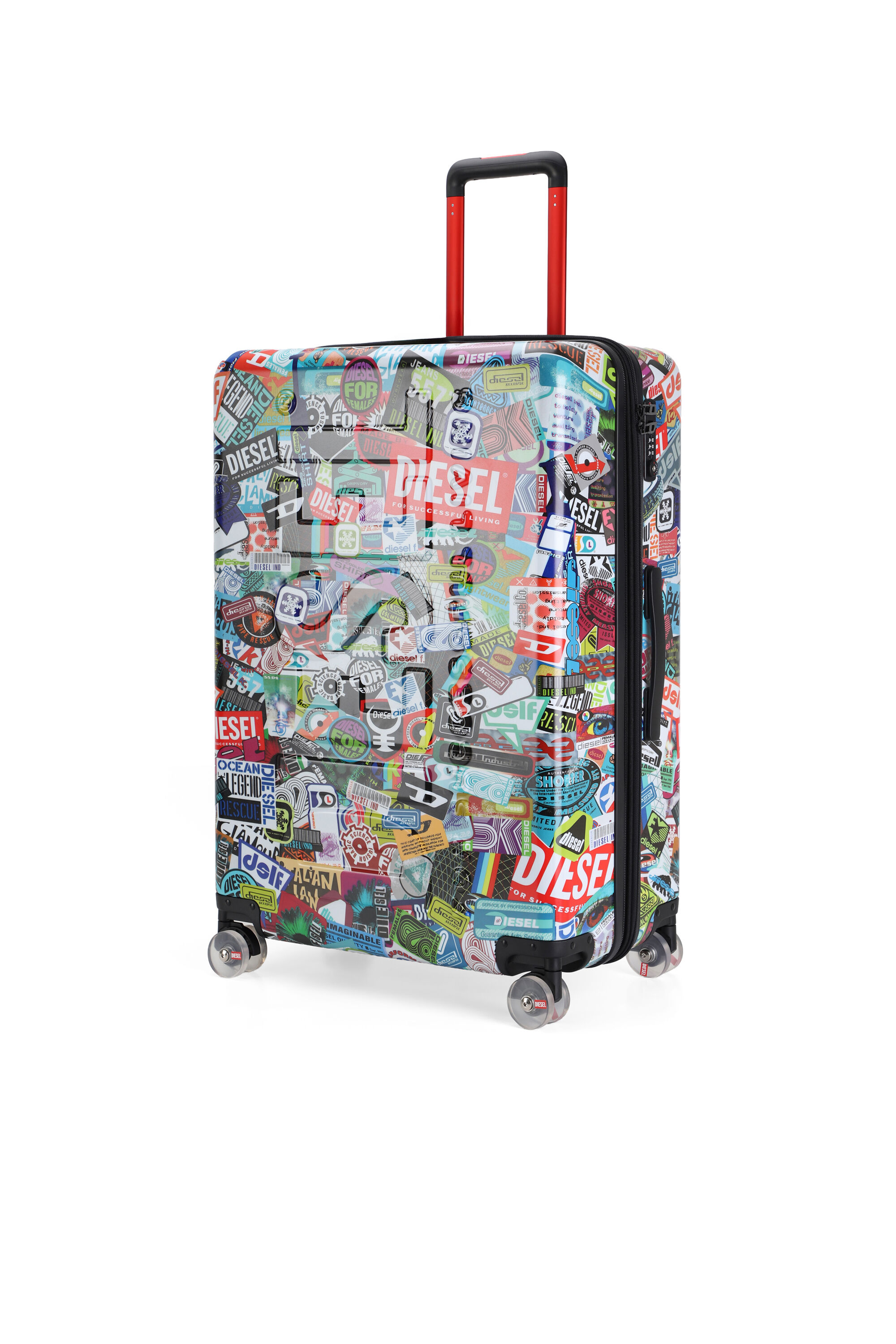 Diesel - DIESEL PC PRINTED TROLLEY-STICKERS- DSL0, Valise style sticker taille L Mixte in Polychrome - 5