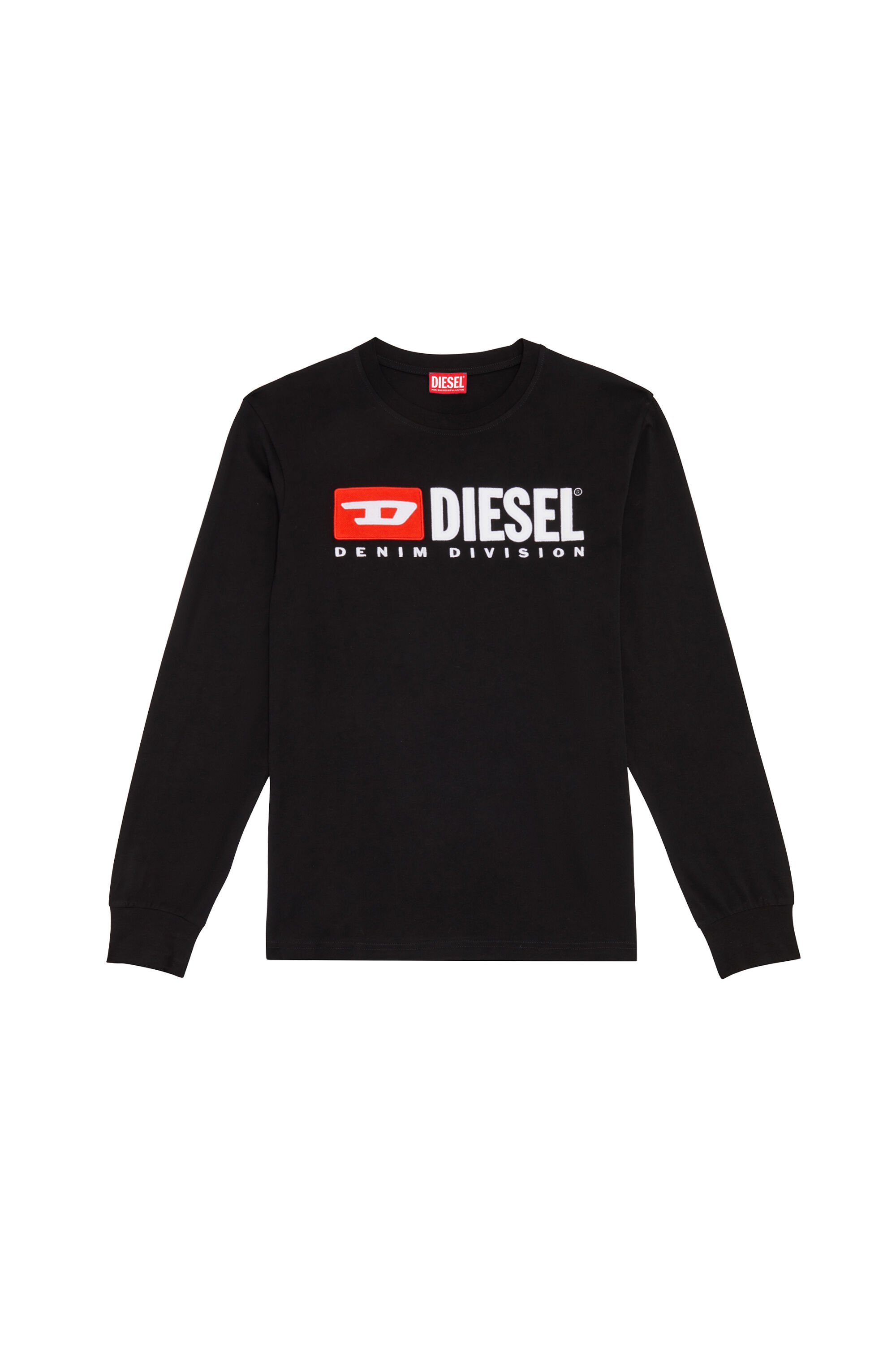 Diesel - T-JUST-LS-DIV, Man Long-sleeve T-shirt with embroidery in Black - Image 2