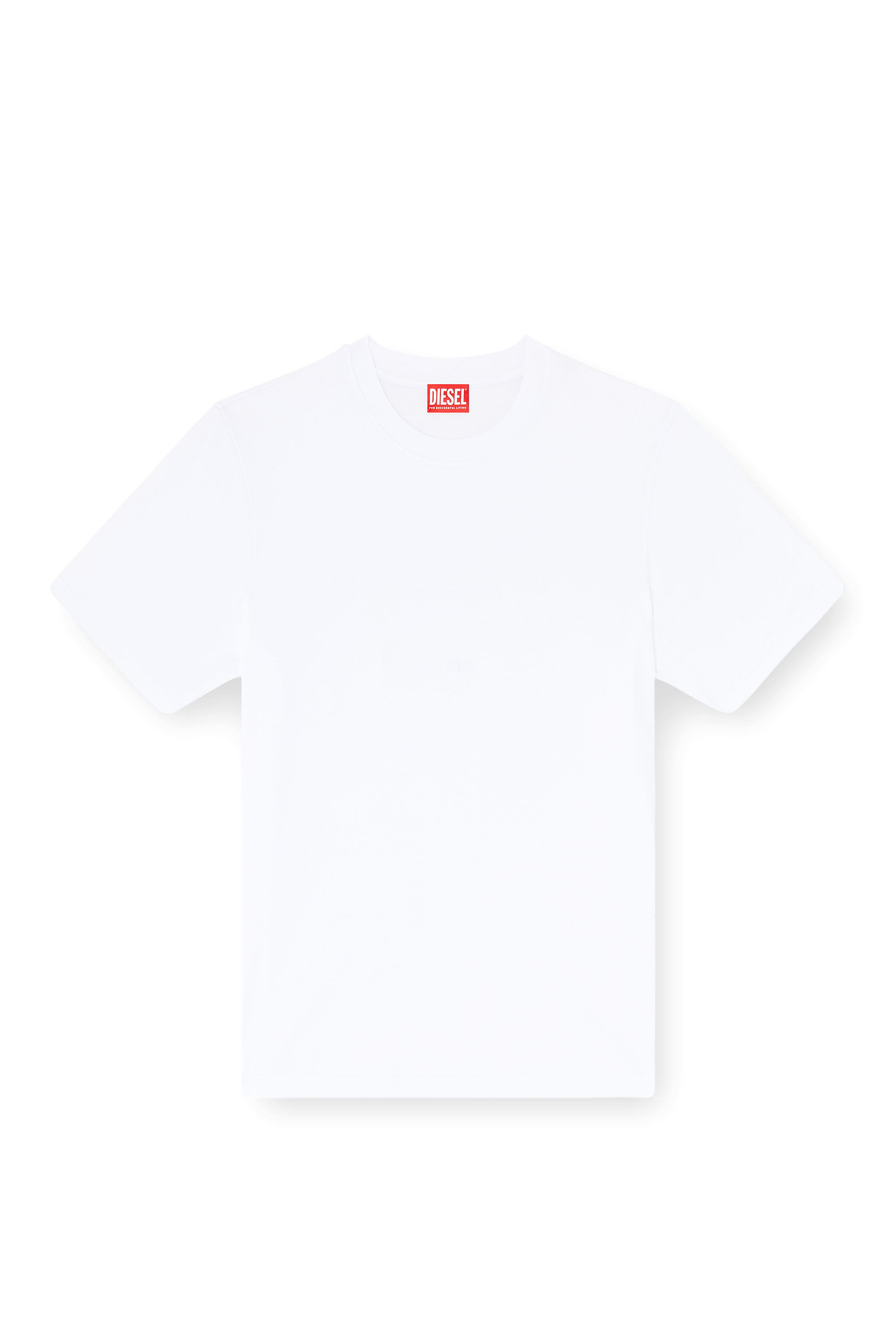 Diesel - T-ADJUST-AA2, T-shirt en interlock de coton avec logo brod&eacute; Homme in Blanc - 2